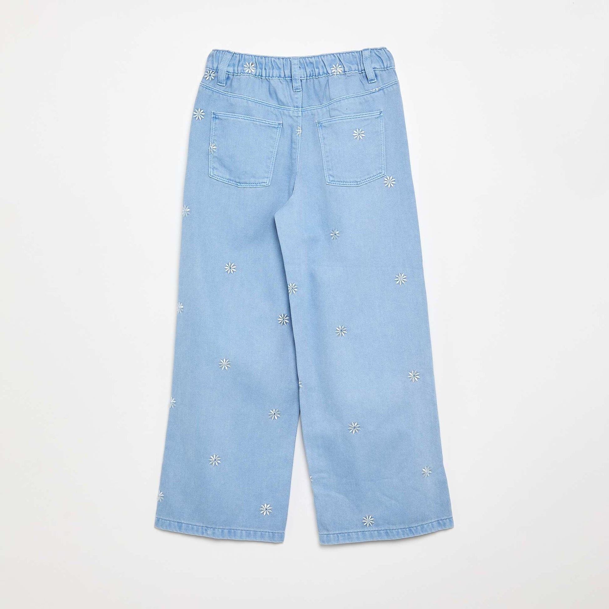 Embroidered Denim Pants BLUE