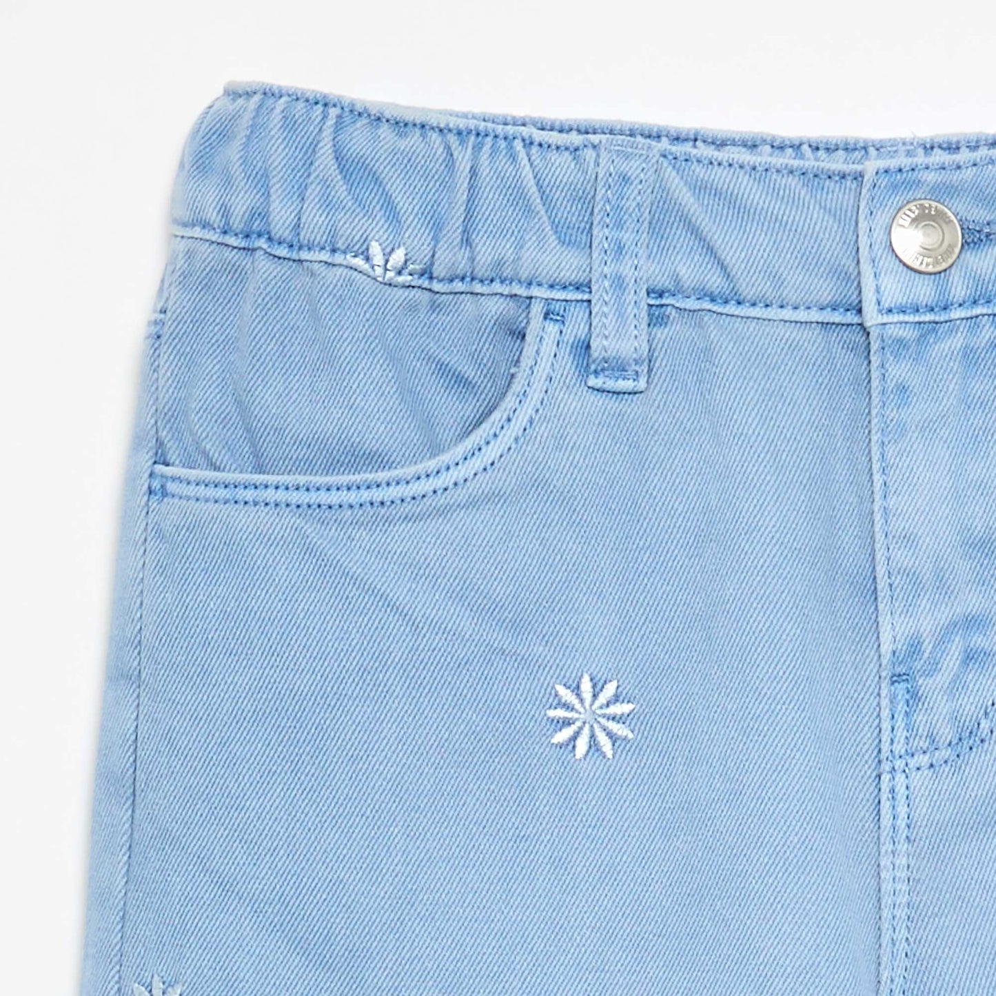 Embroidered Denim Pants BLUE
