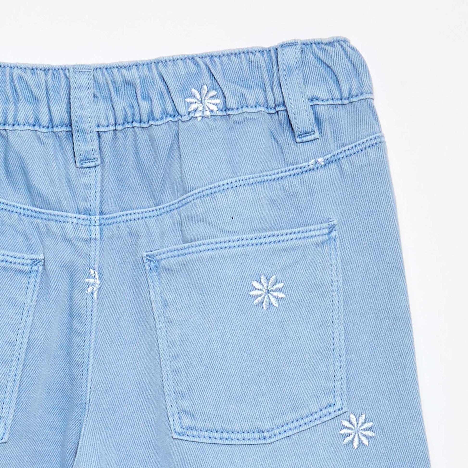 Embroidered Denim Pants BLUE