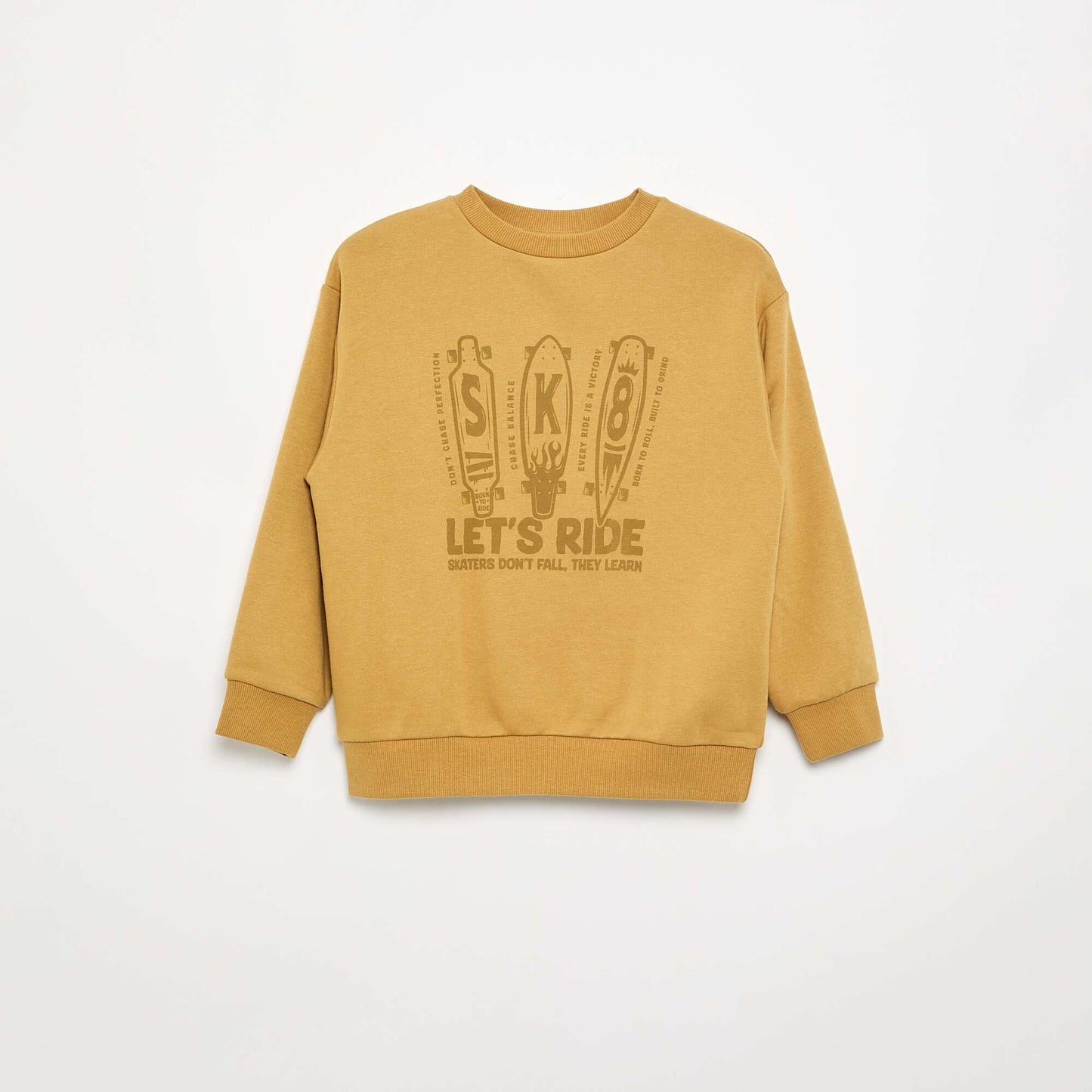 Loose-fit fleece sweatshirt MUSTARD YELLOW