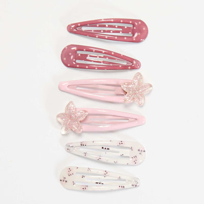 Set of 6 snap clips PINK