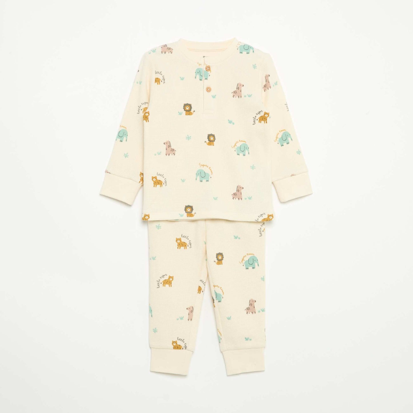 2-piece pajamas - Long-sleeved T-shirt + pants BEIGE