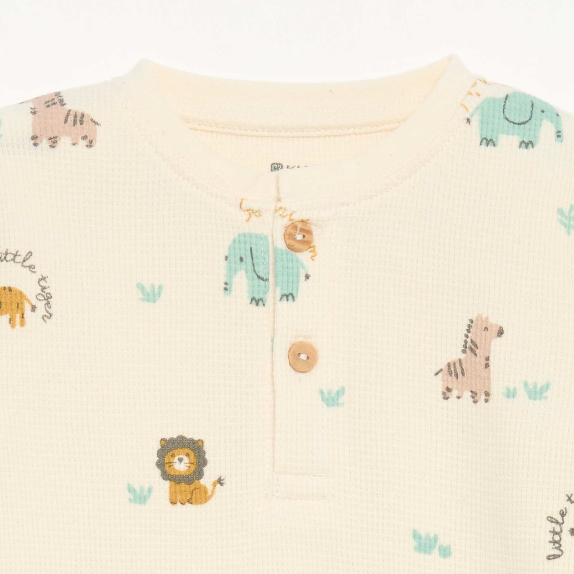 2-piece pajamas - Long-sleeved T-shirt + pants BEIGE