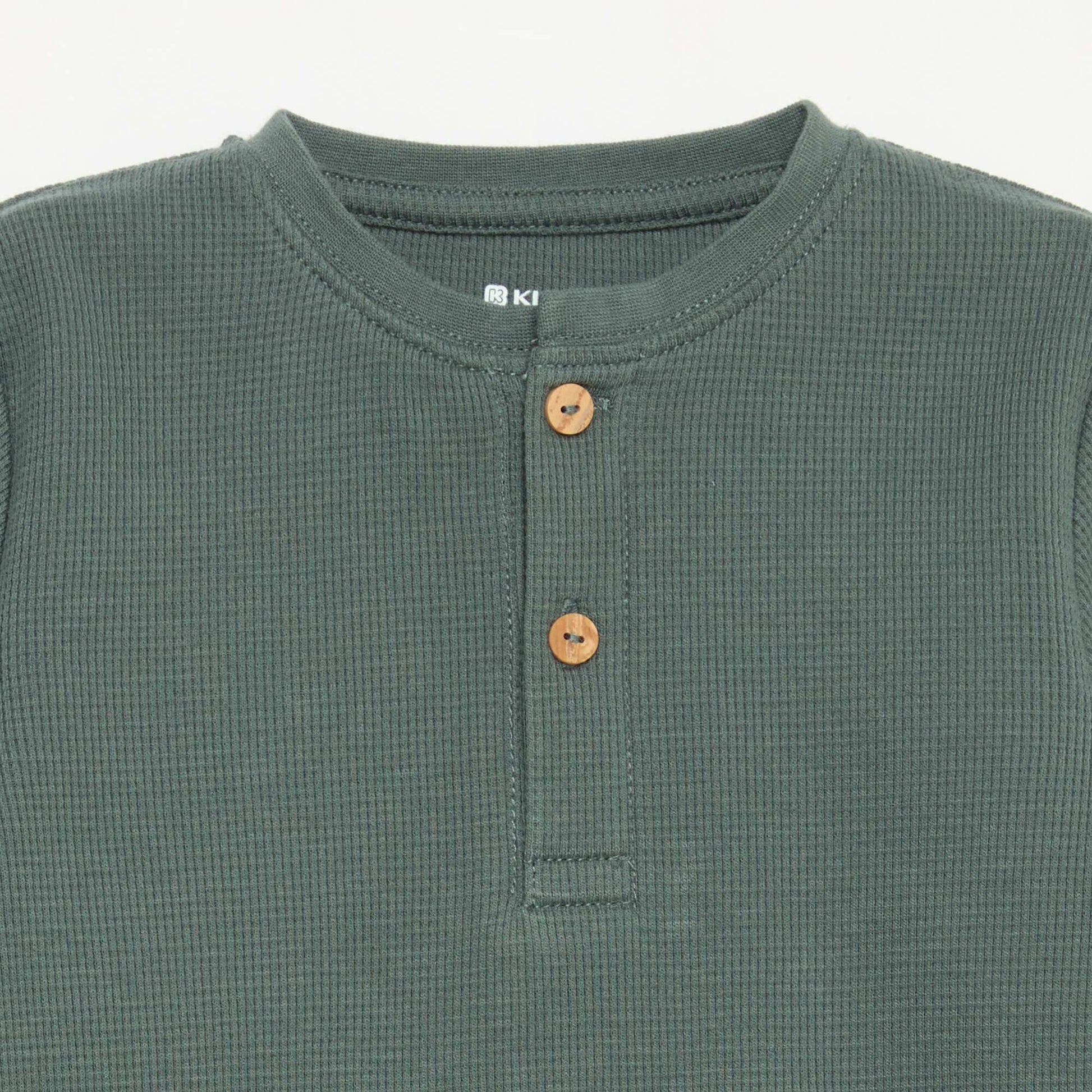 2-piece Pajamas - Long-sleeved T-shirt + Pants GREEN