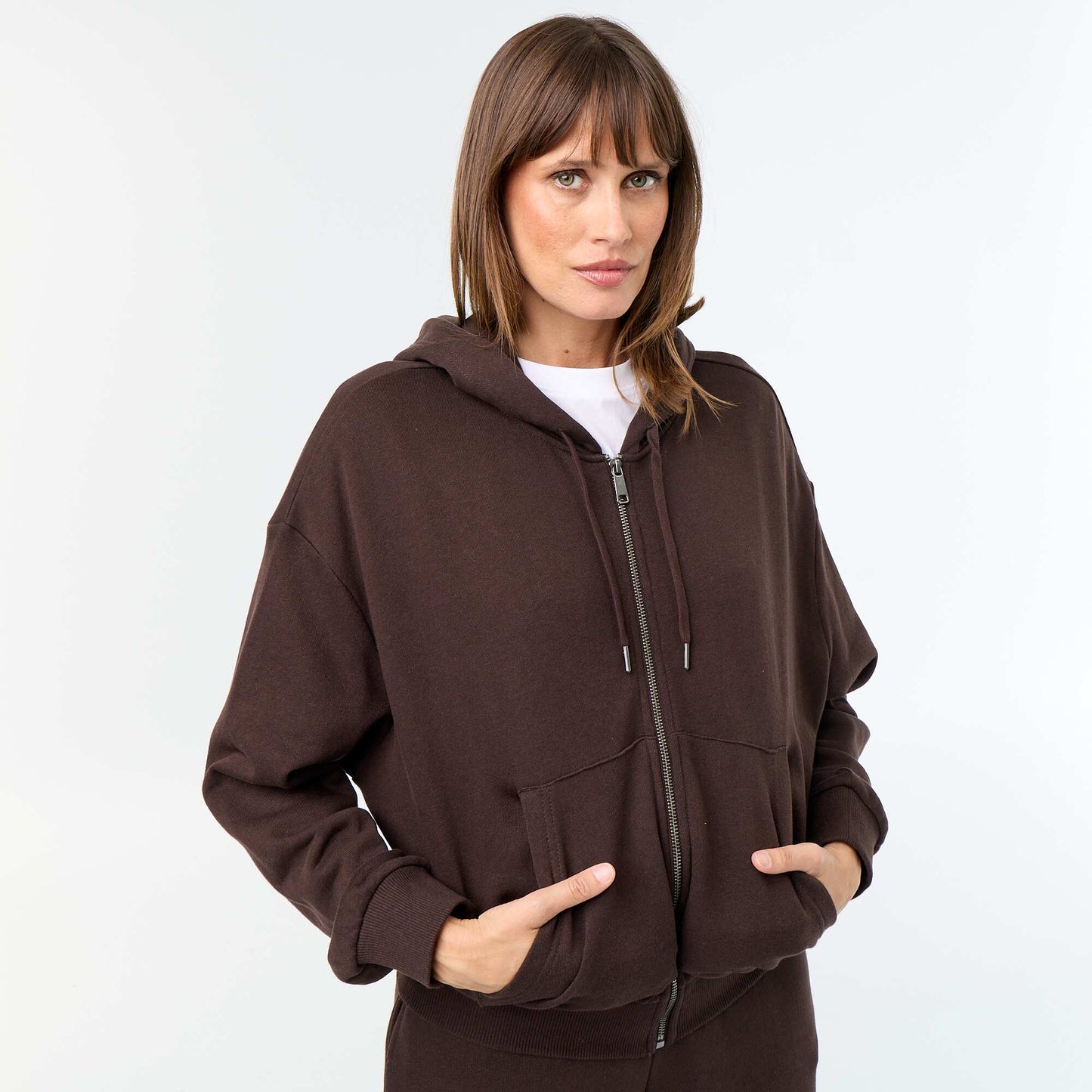 Basic Lightweight French Terry Sweatshirt BROWN