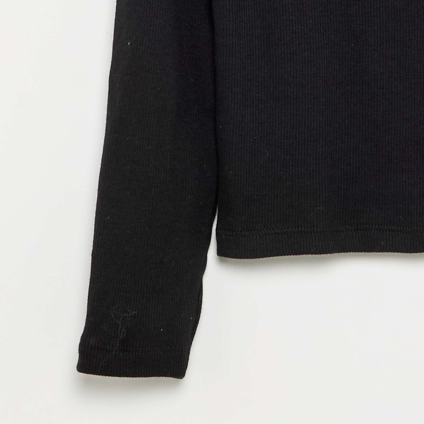 Basic Ribbed T-shirt BLACK