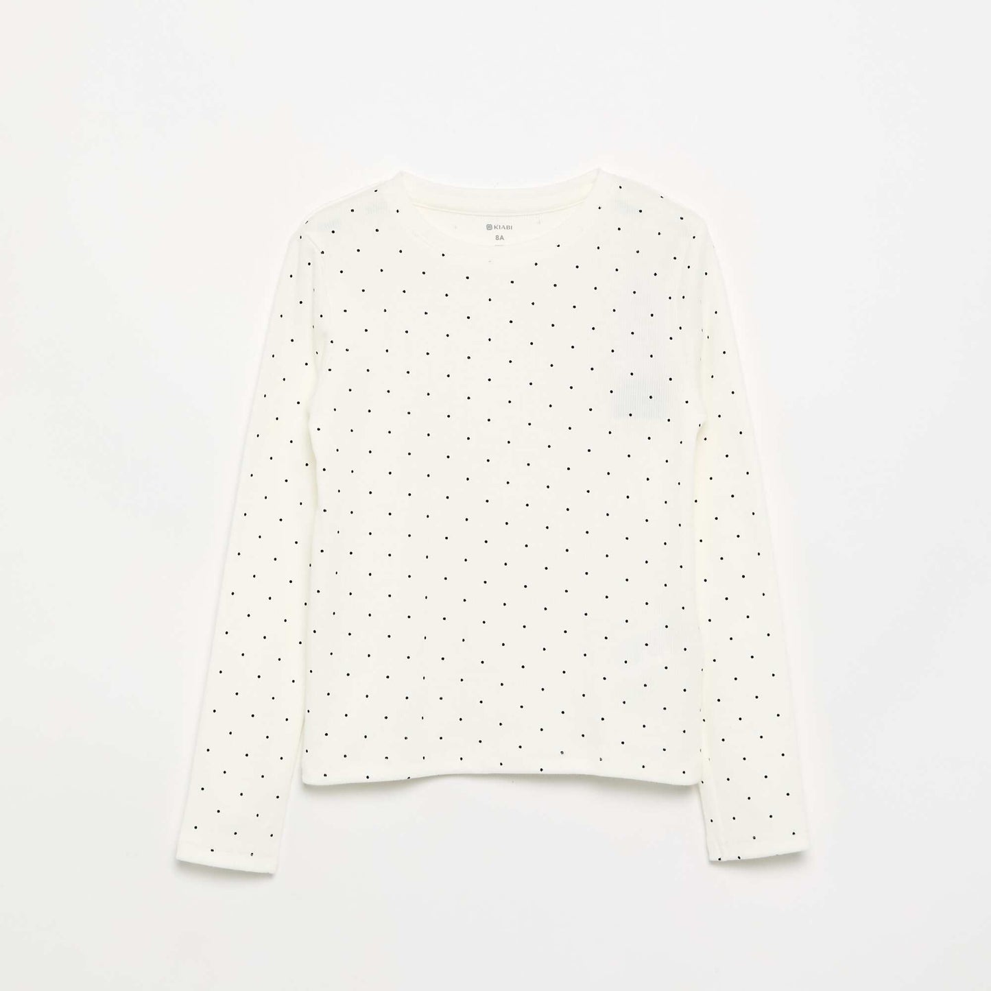 Long-sleeved ribbed knit T-shirt WHITE