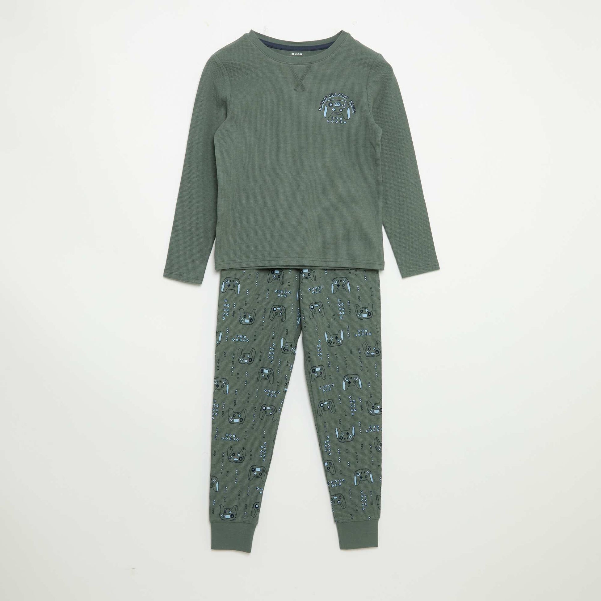 2-piece pyjamas - Long-sleeved T-shirt + trousers GREEN