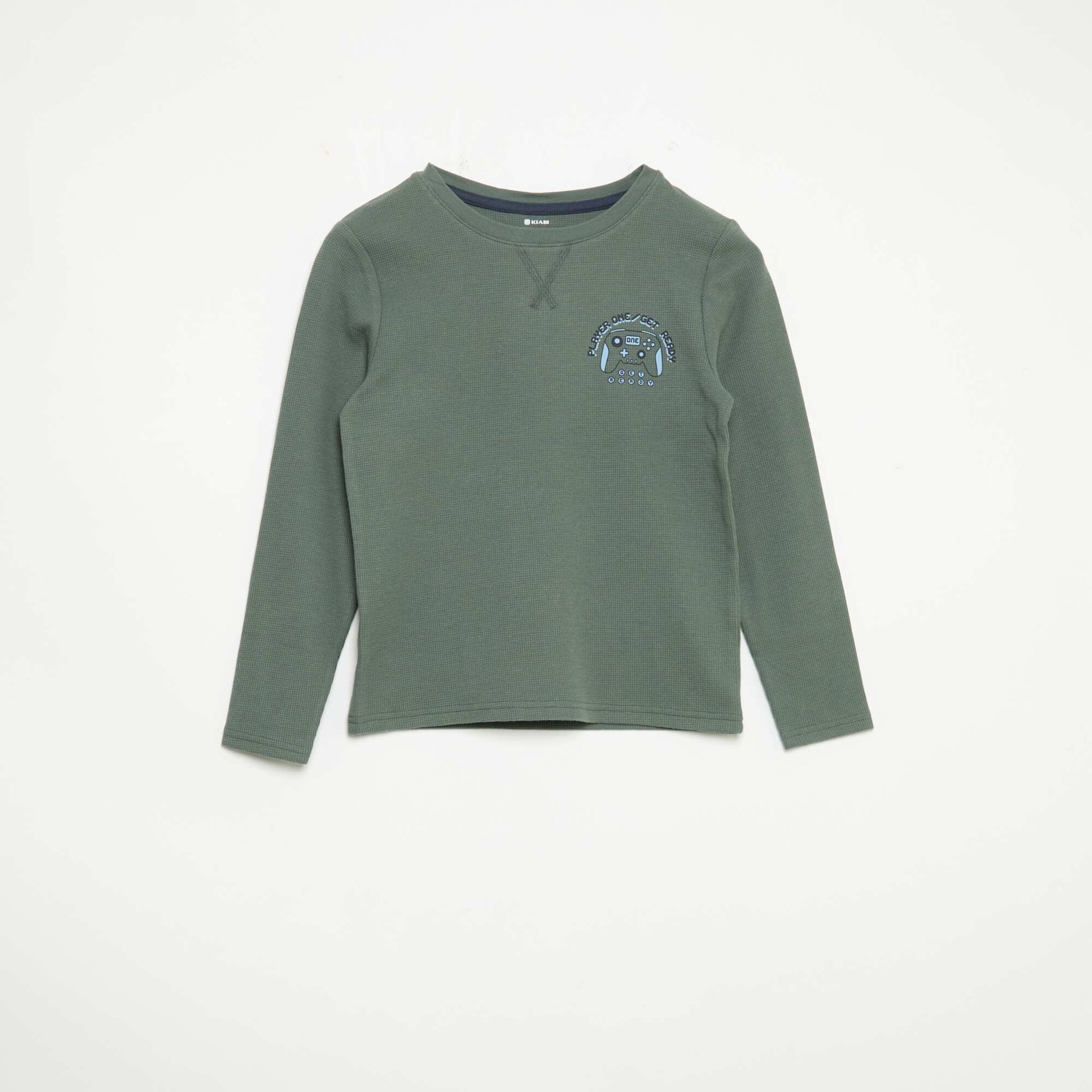 2-piece pyjamas - Long-sleeved T-shirt + trousers GREEN