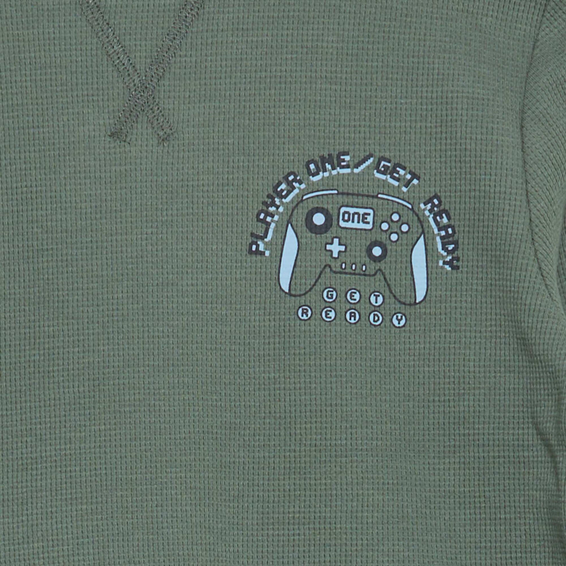 2-piece pyjamas - Long-sleeved T-shirt + trousers GREEN