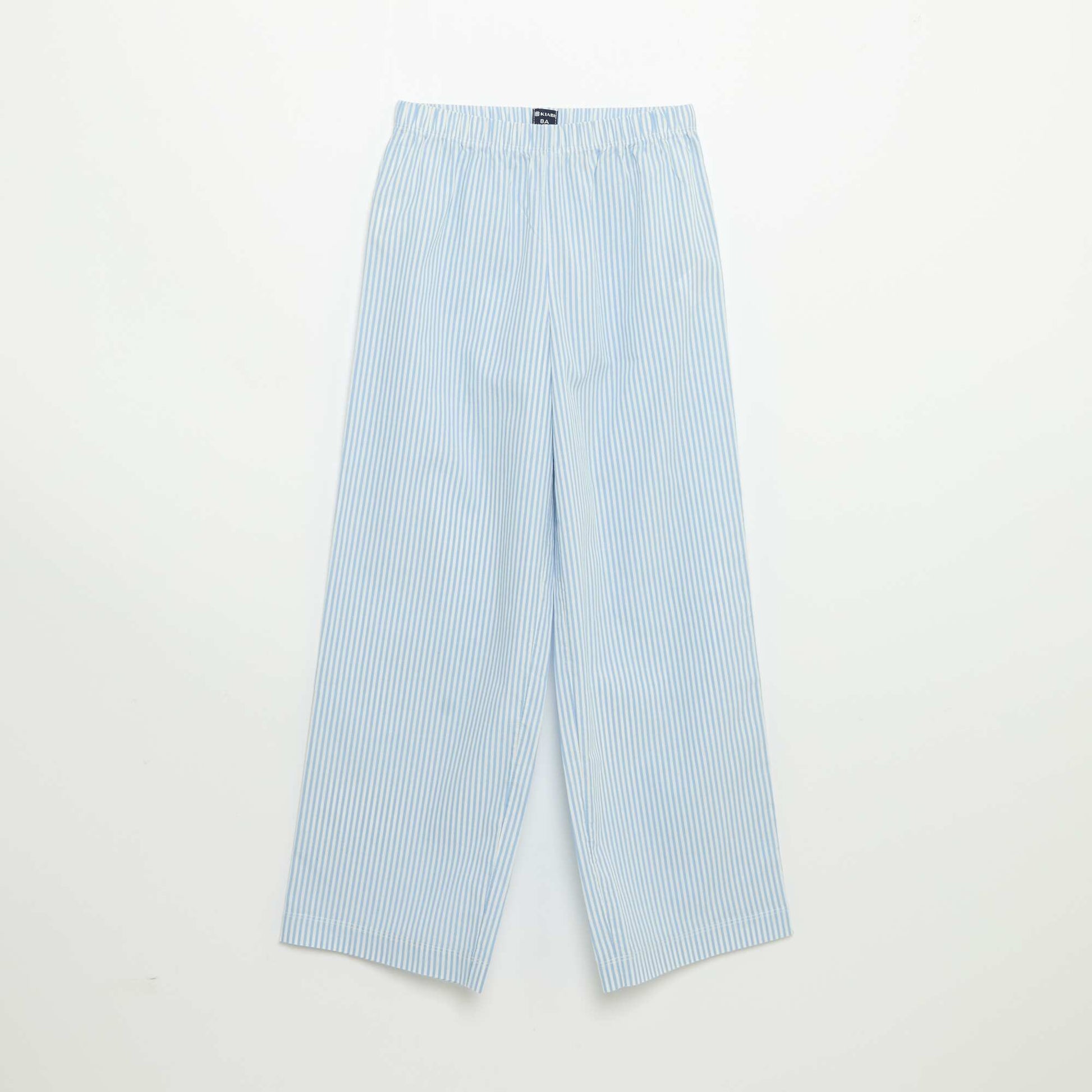2-Piece Pajamas - Short-Sleeved T-shirt + Striped Pants BLUE