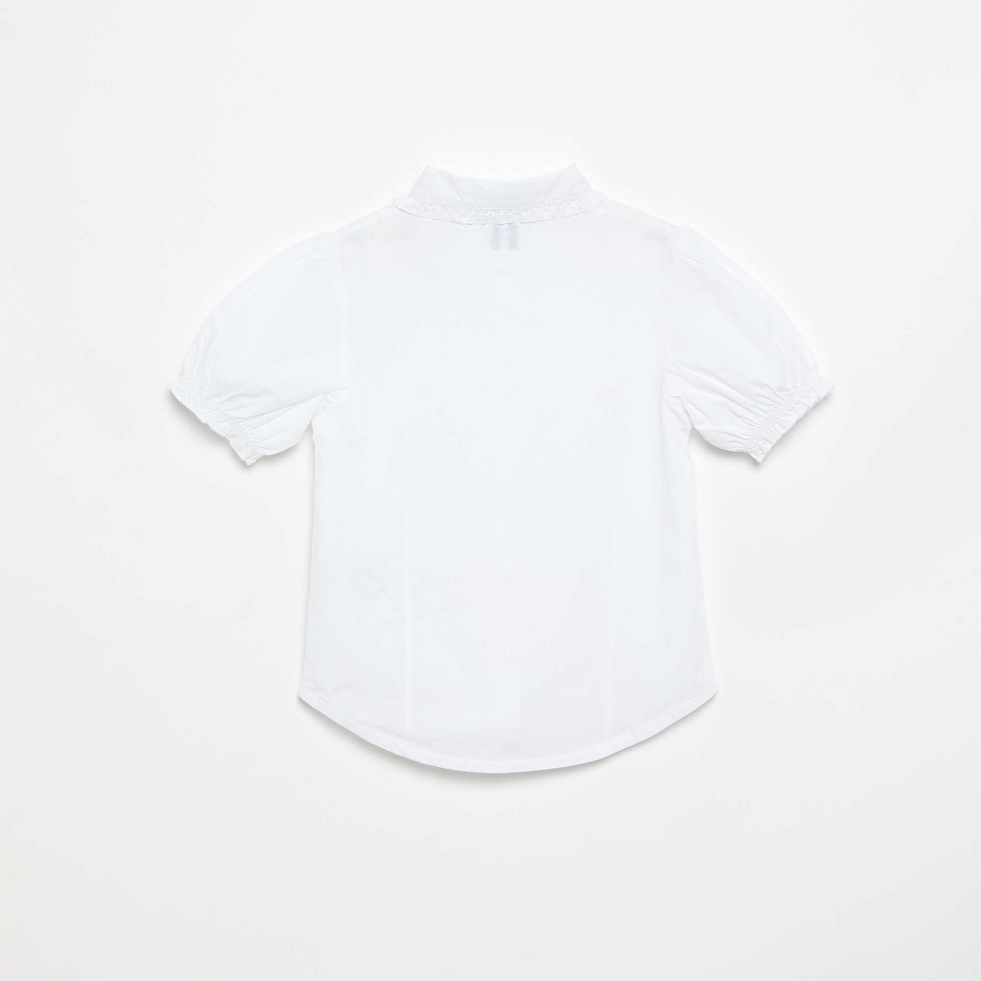 Short-sleeved blouse with Peter Pan collar WHITE