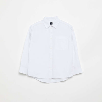 Long-sleeved cotton shirt WHITE