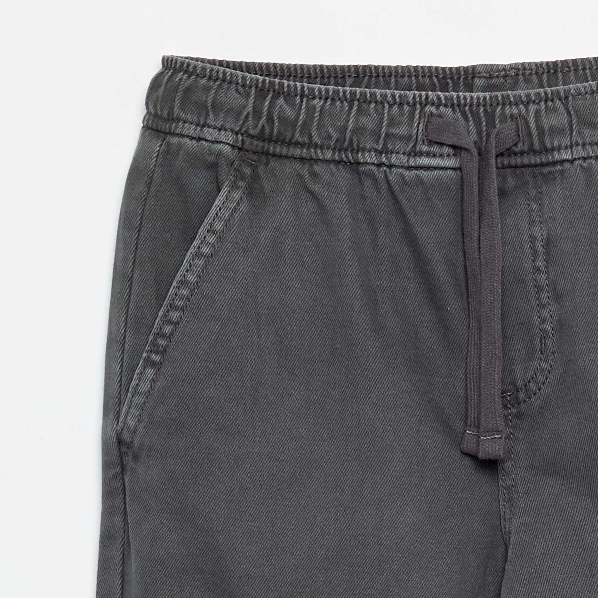 Relaxed Fit Trousers with Elasticated Waist GREY