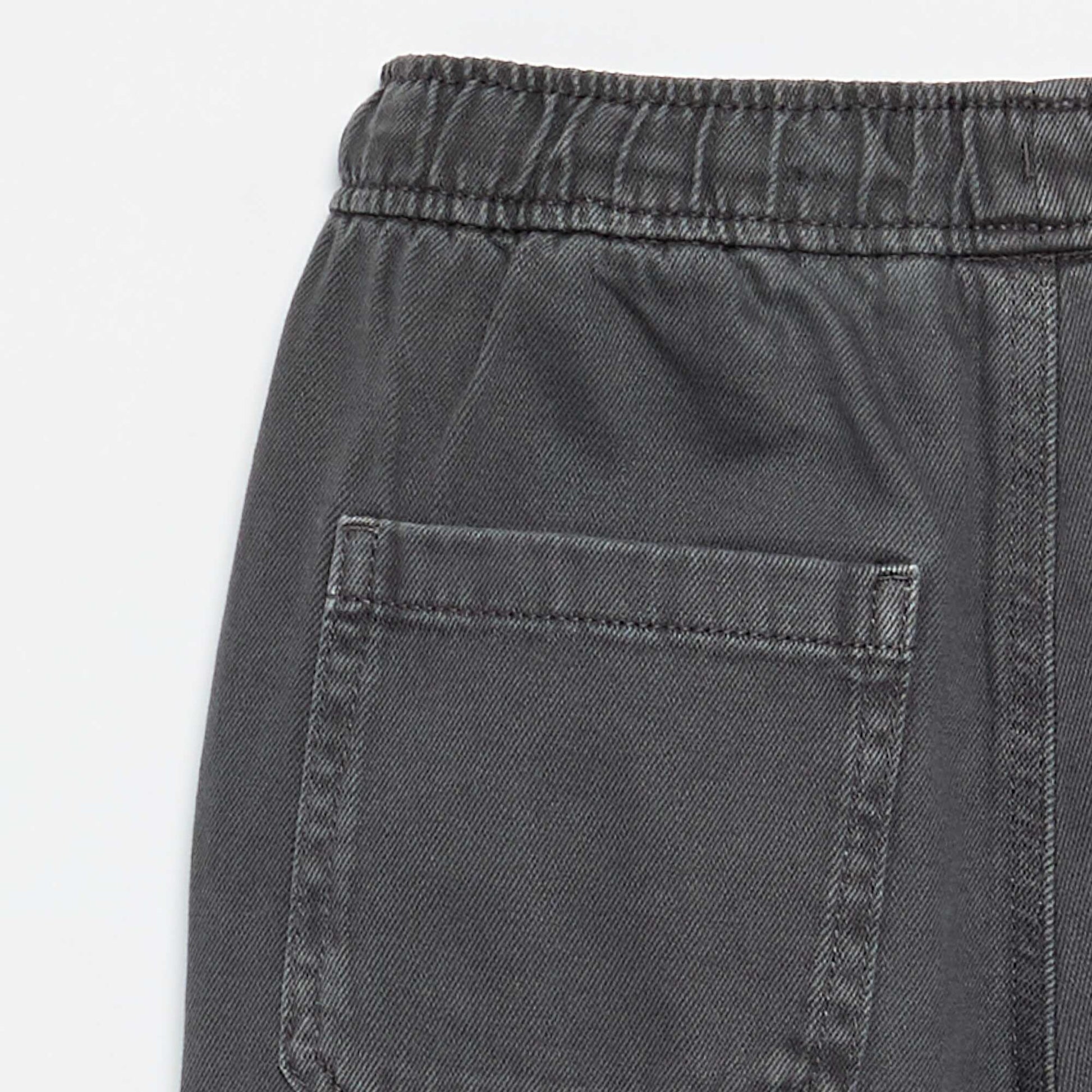 Relaxed Fit Trousers with Elasticated Waist GREY
