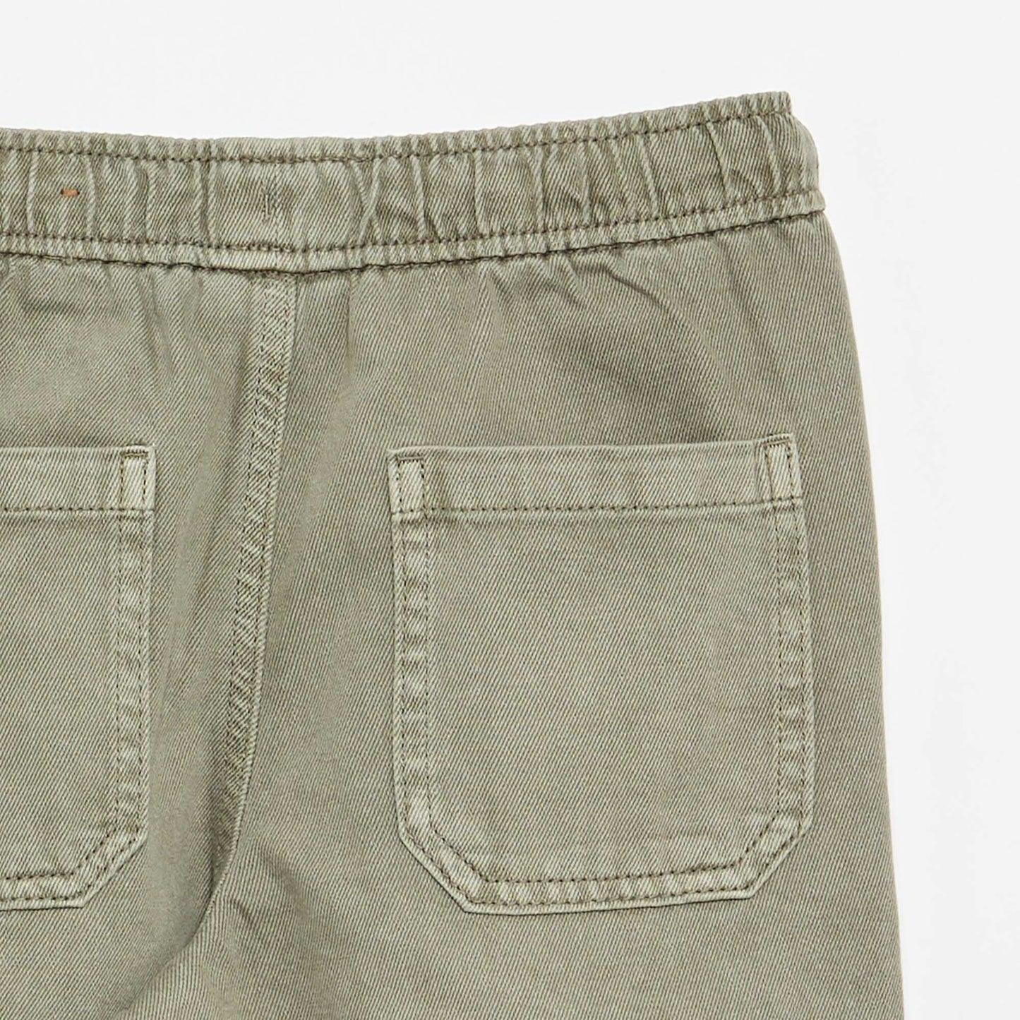 Relaxed Fit Trousers with Elasticated Waist GREEN