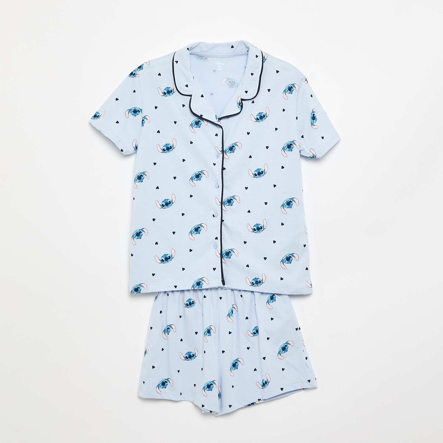 'Stitch' 'Disney' Short-Sleeved Shirt and Shorts Pajama Set - 2 Pieces BLUE
