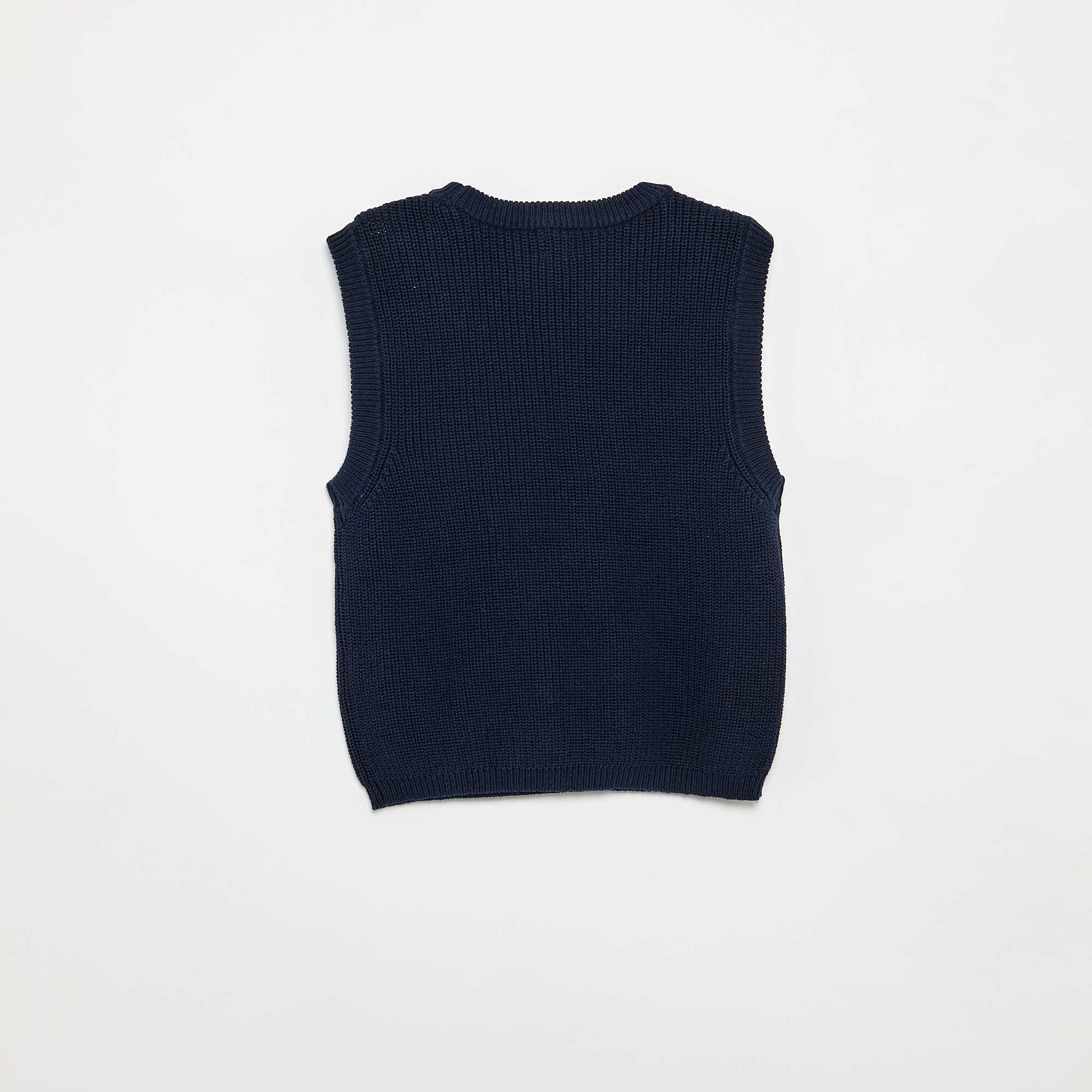 Knitted Sleeveless Sweater BLUE