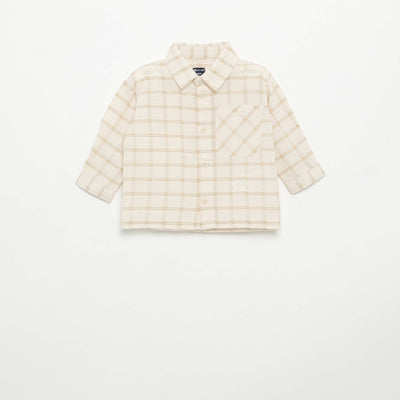 Striped long-sleeved shirt BEIGE