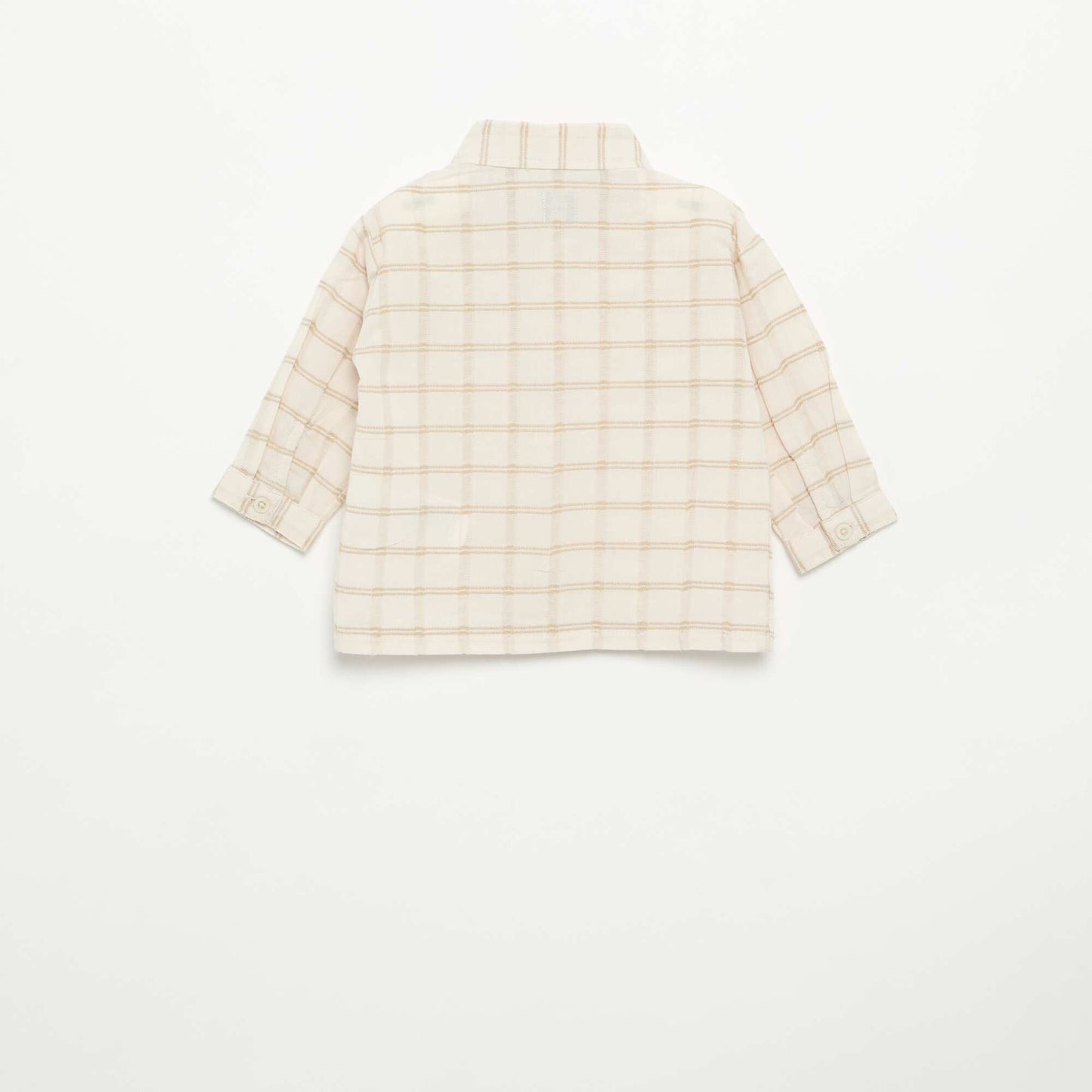 Striped long-sleeved shirt BEIGE