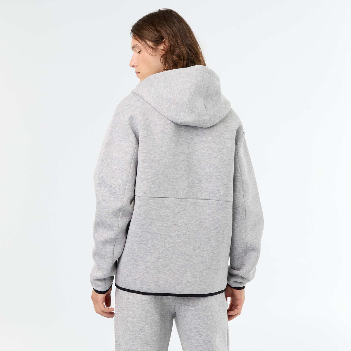 Neoprene-style hooded sweatshirt GREY