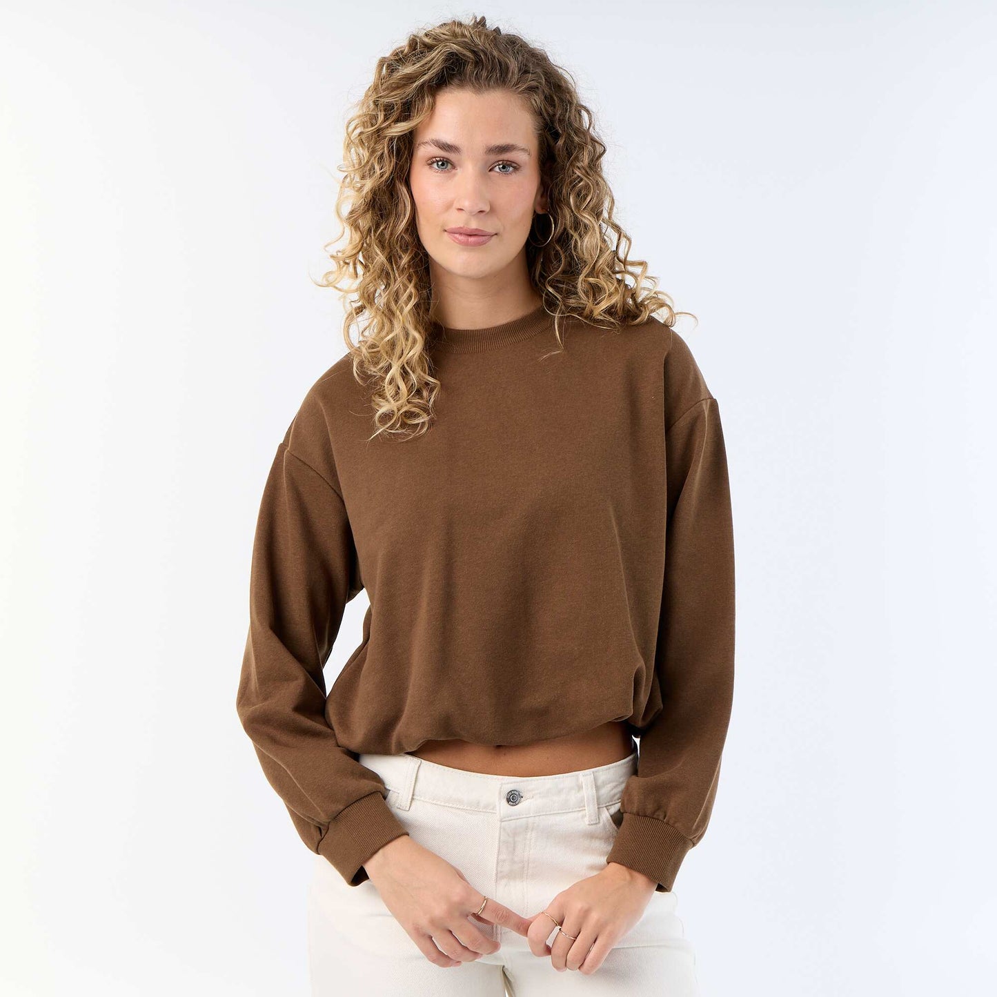 Balloon French Terry Sweatshirt BROWN
