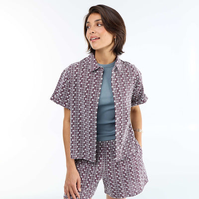 Embroidered short-sleeved shirt PINK