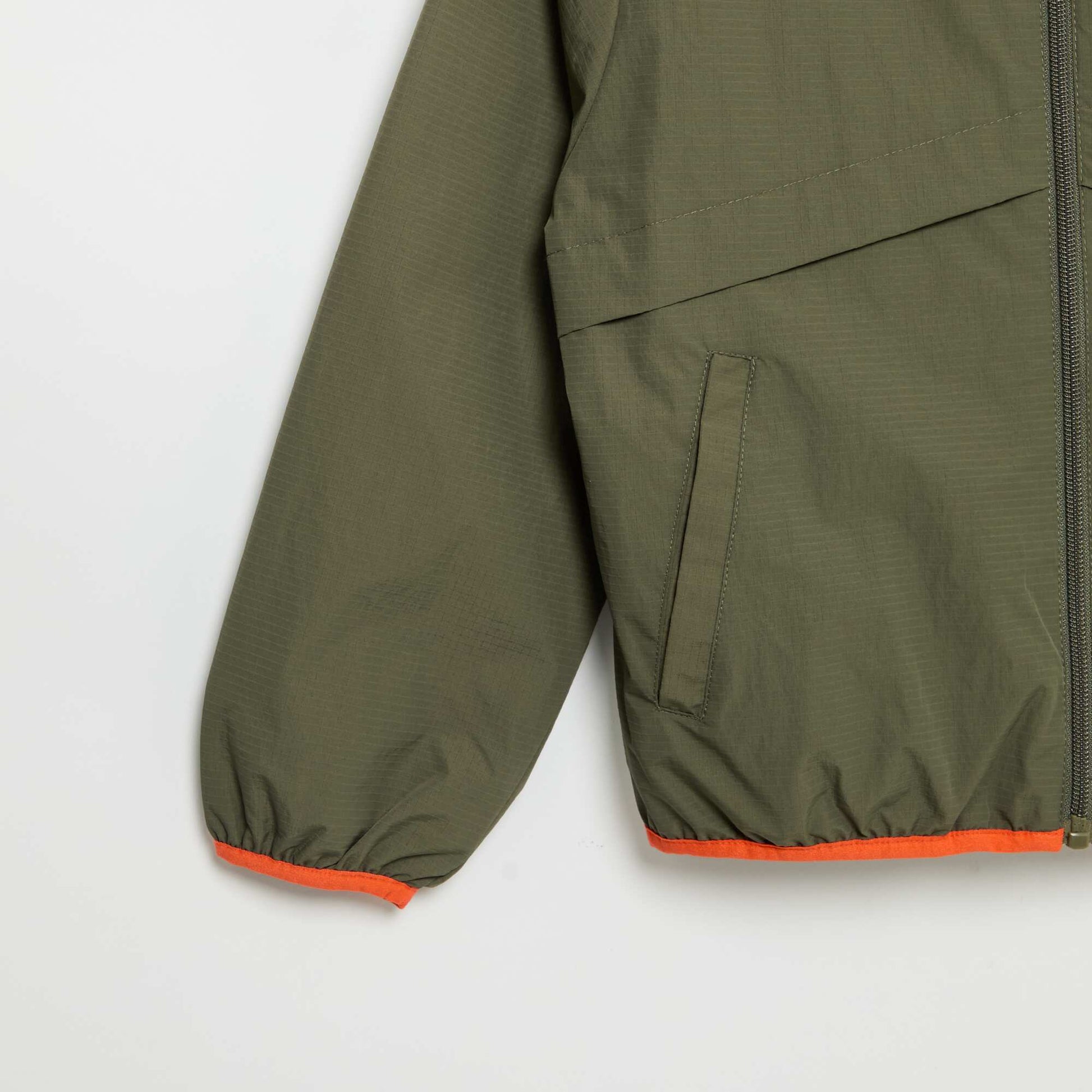 Hooded Windbreaker Jacket KHAKI