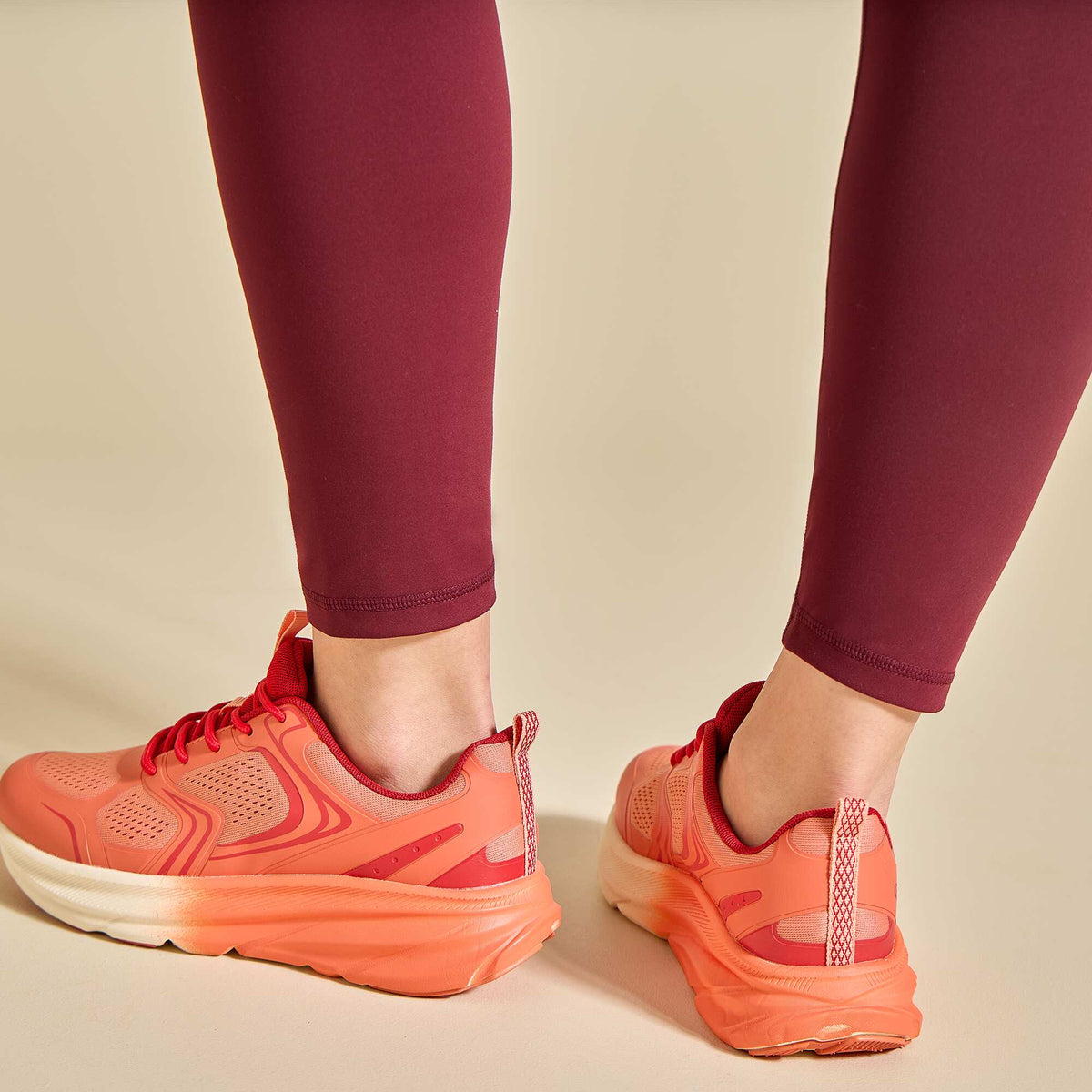 Sports leggings with pockets RED