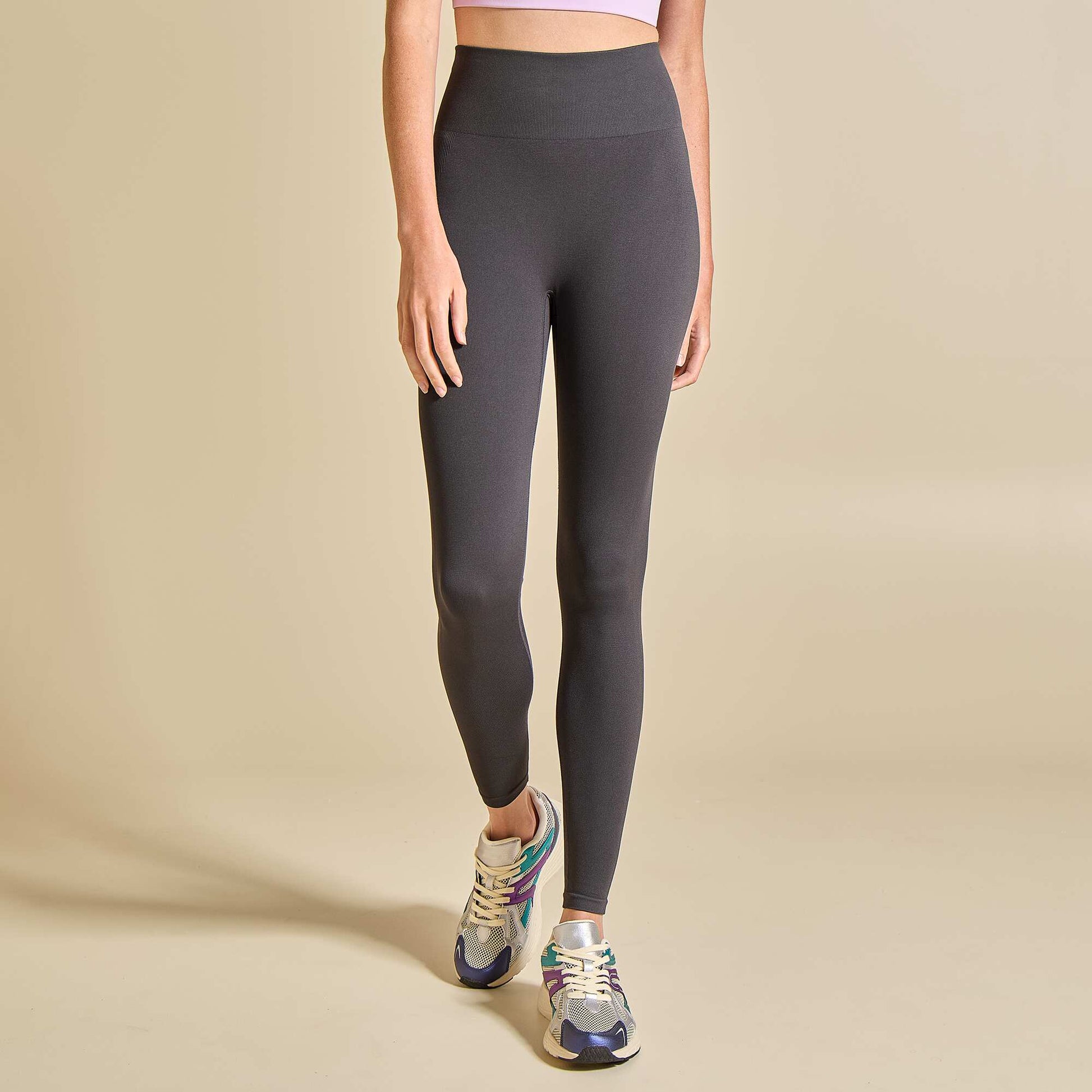 Ribbed Sports Leggings BLACK