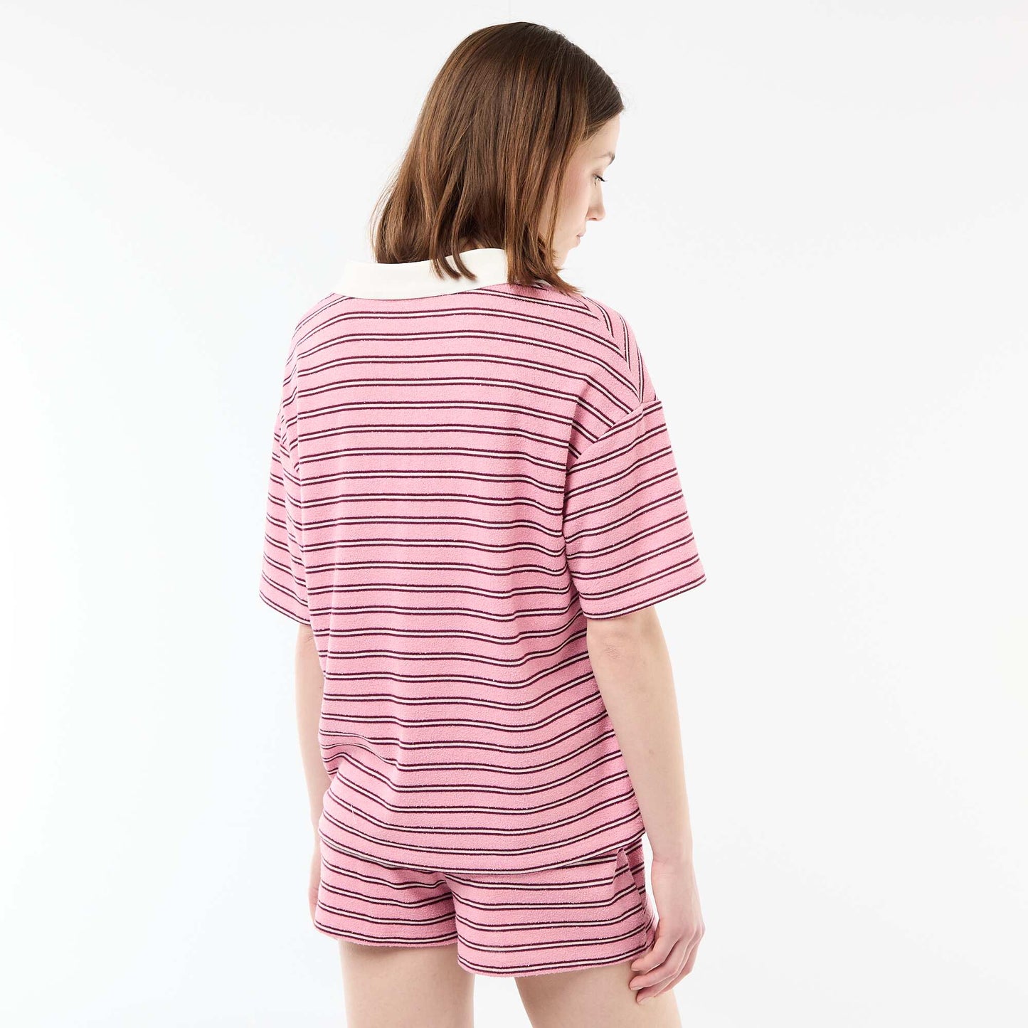 Oversized Terry Polo T-Shirt PINK