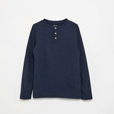 ყოველდღიური Henley-ის მაისური ლურჯი