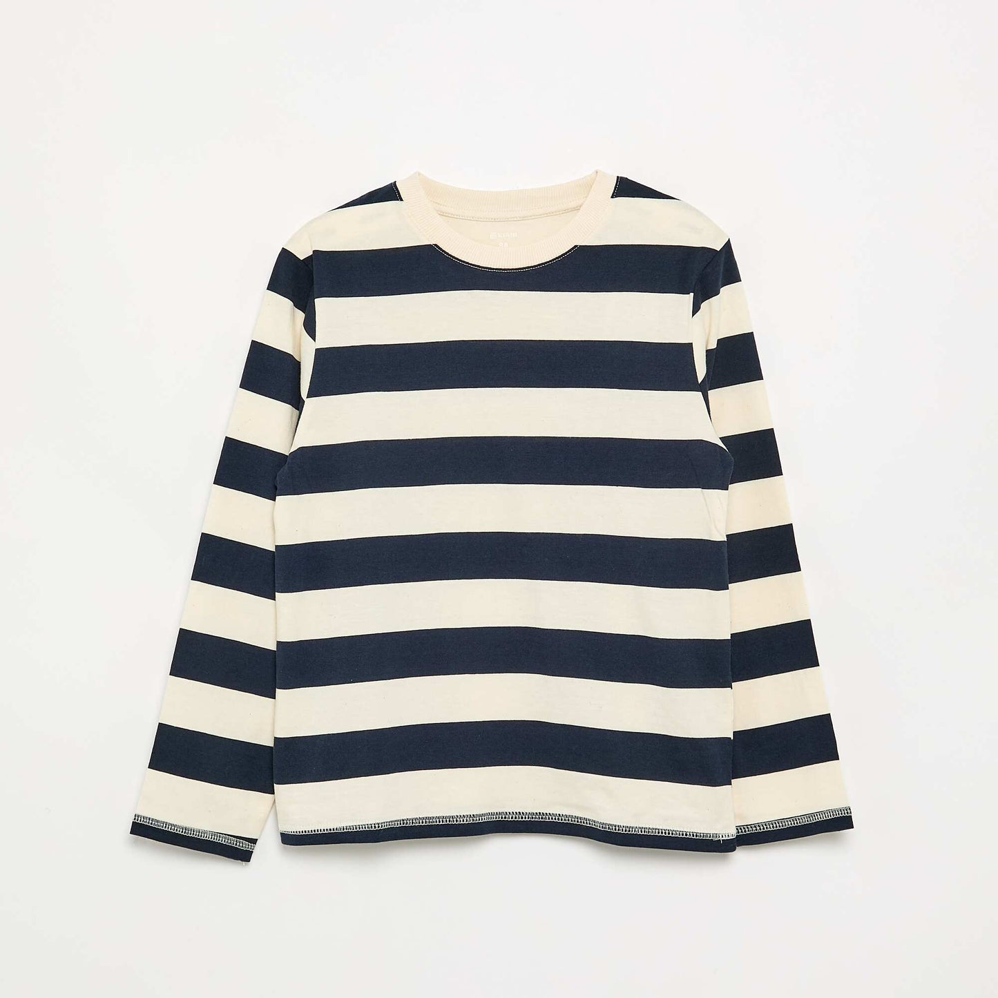 Striped long-sleeved jersey T-shirt BLUE
