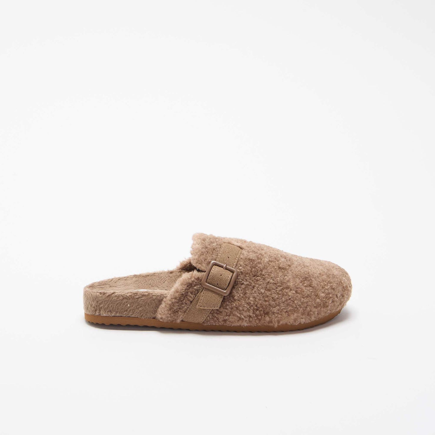 Fleece-lined mule slippers BROWN