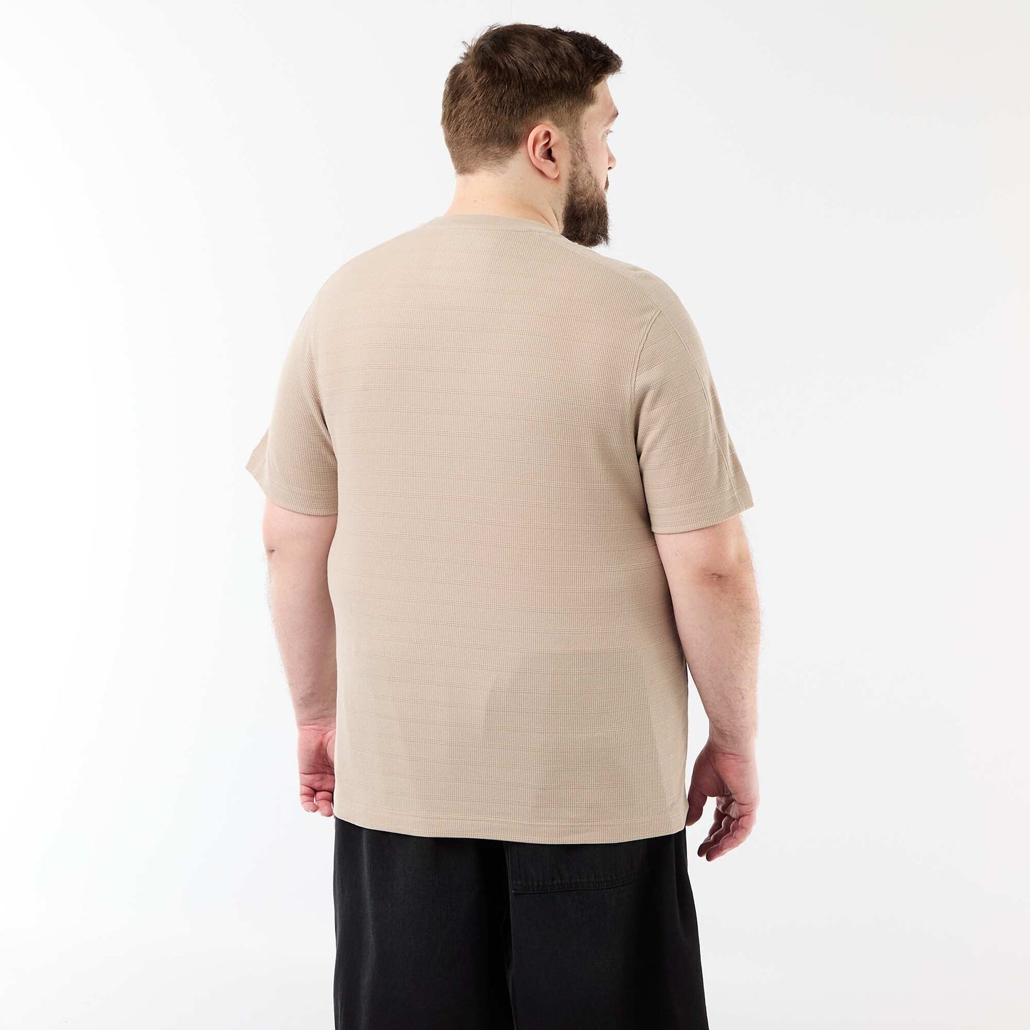 Textured Ribbed T-shirt BEIGE