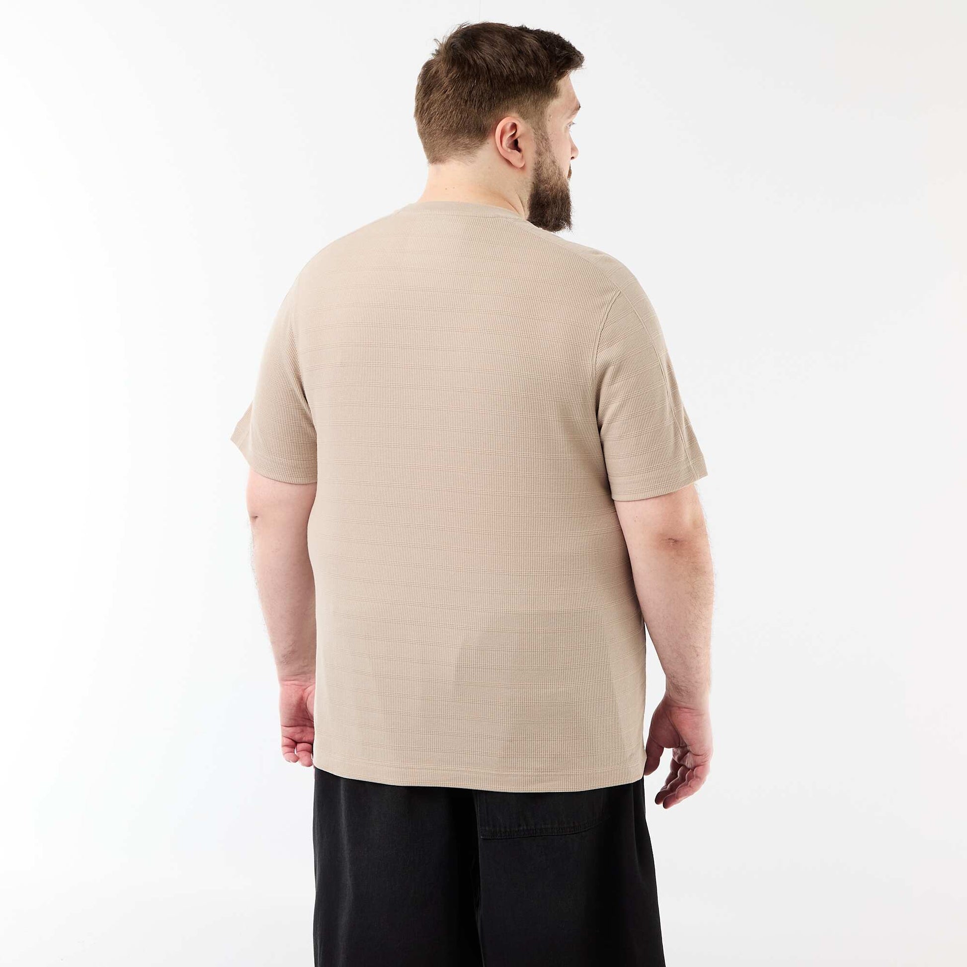 Textured Ribbed T-shirt BEIGE