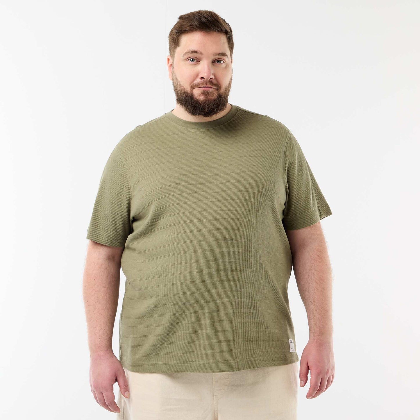 Textured Ribbed T-shirt GREEN