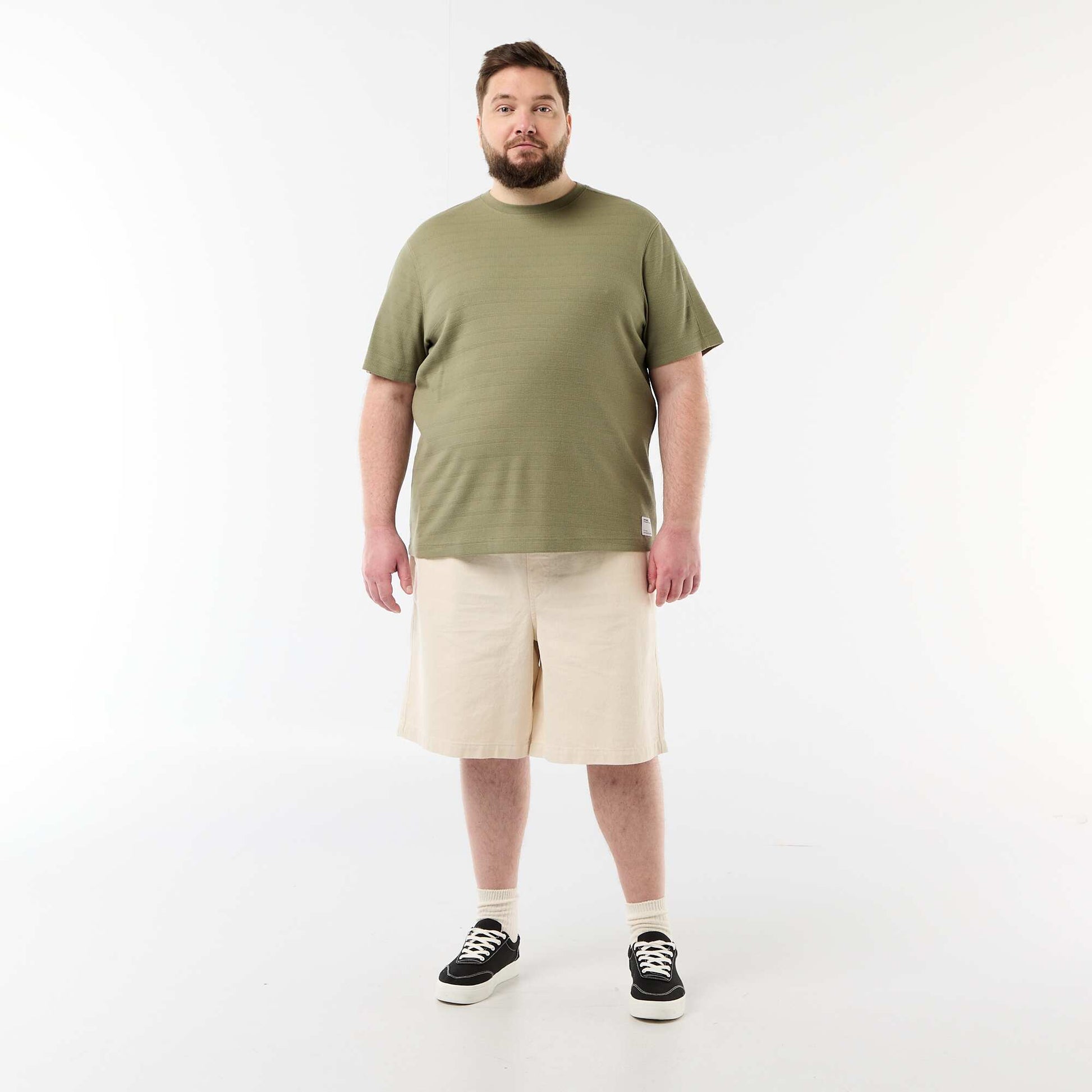 Textured Ribbed T-shirt GREEN