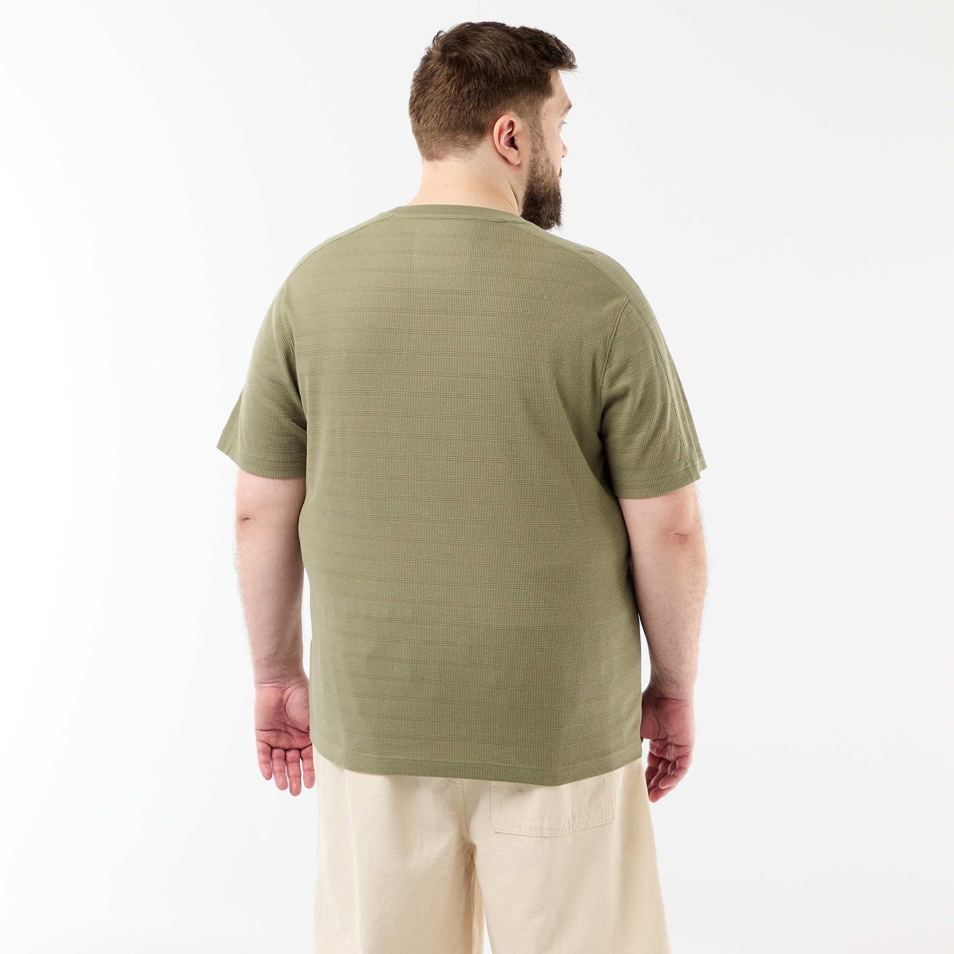 Textured Ribbed T-shirt GREEN