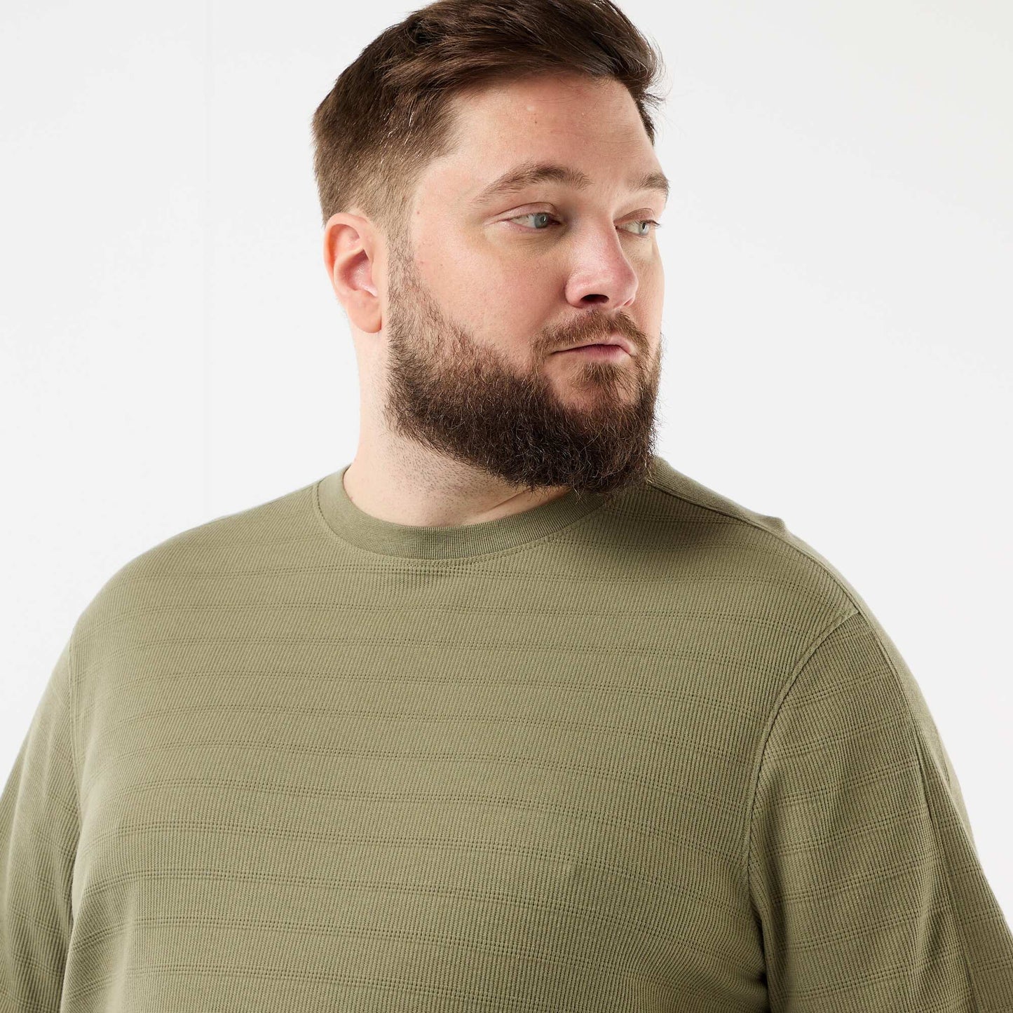 Textured Ribbed T-shirt GREEN
