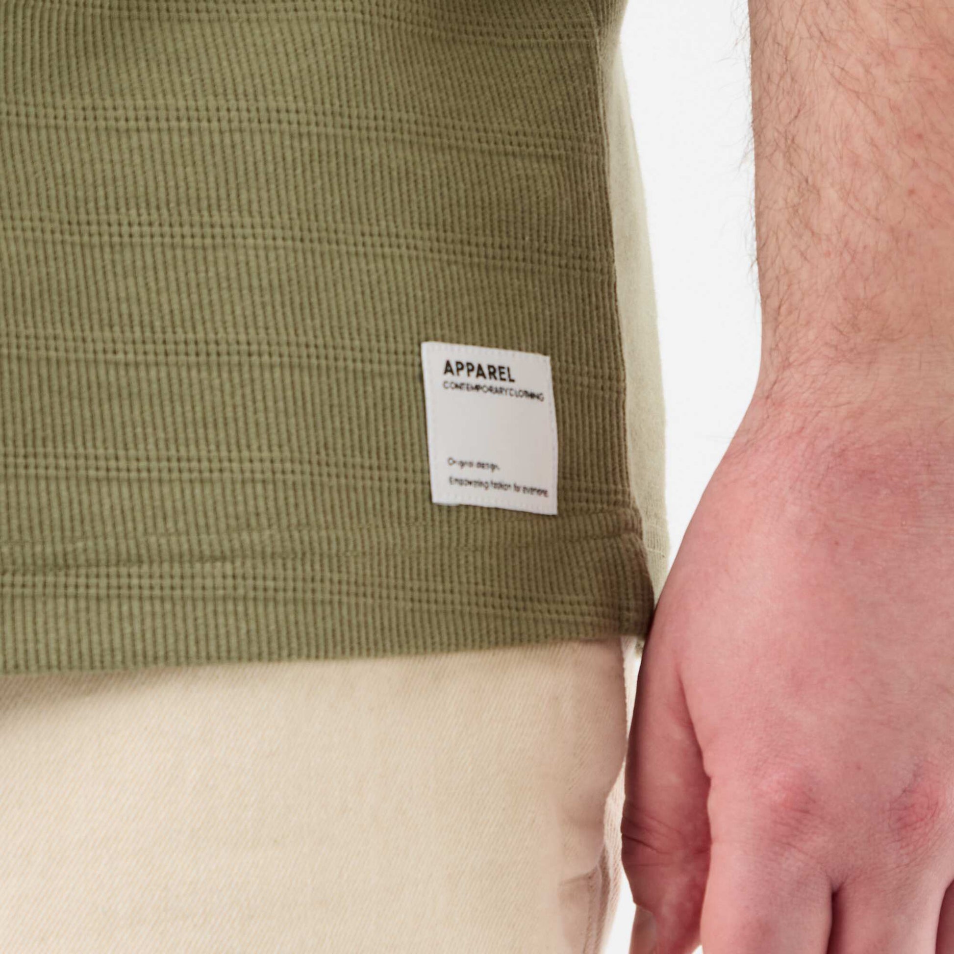 Textured Ribbed T-shirt GREEN