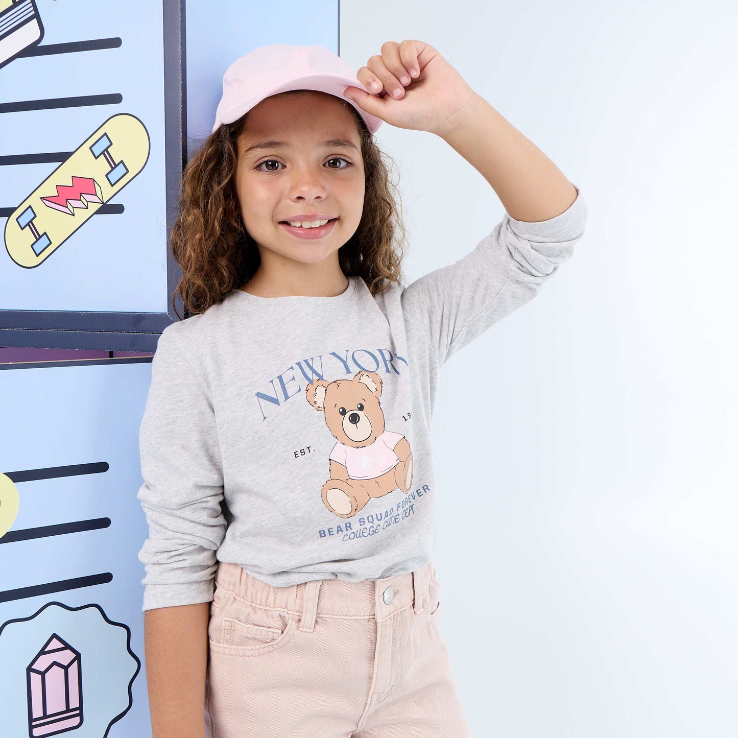 Long-sleeve printed T-shirt GREY