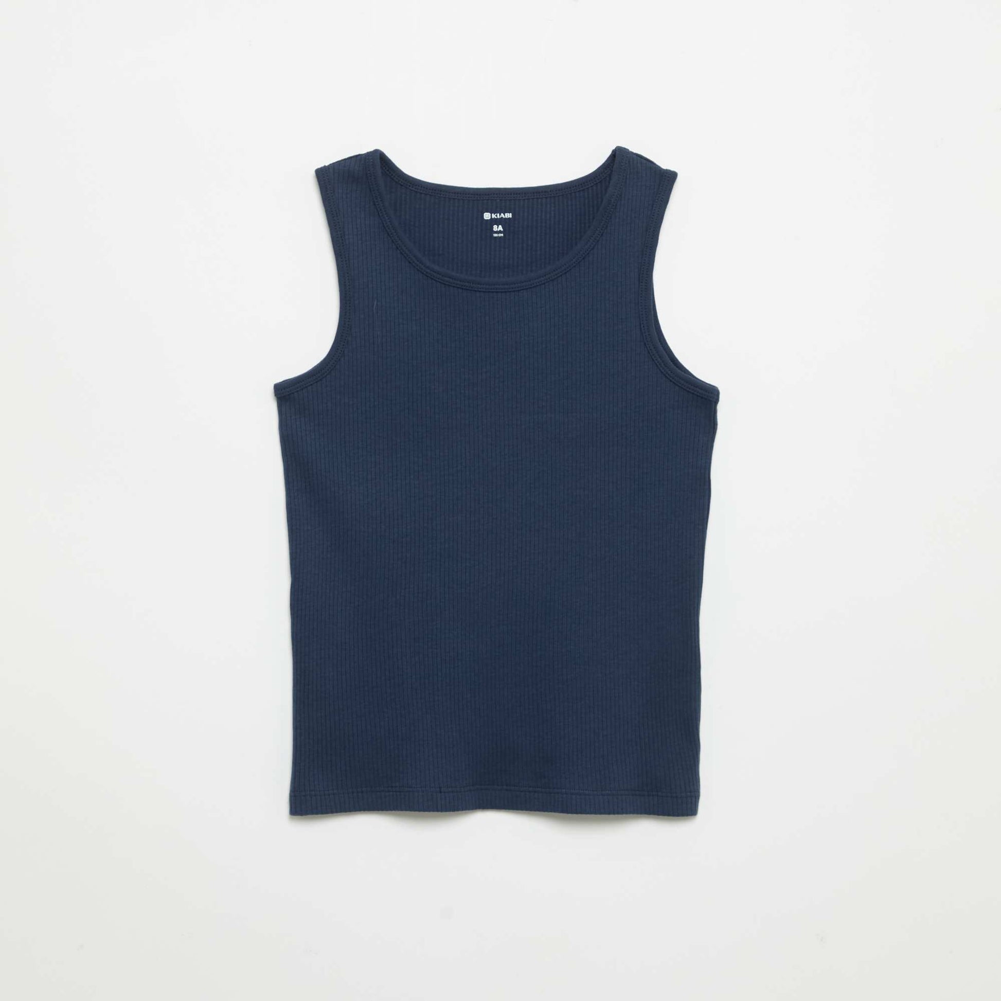 Pack of 2 Plain Ribbed Tank Tops BLUE
