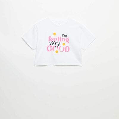 Short-sleeved T-shirt with embroidery WHITE