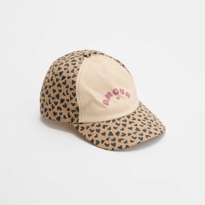 Leopard print baseball style cap BEIGE