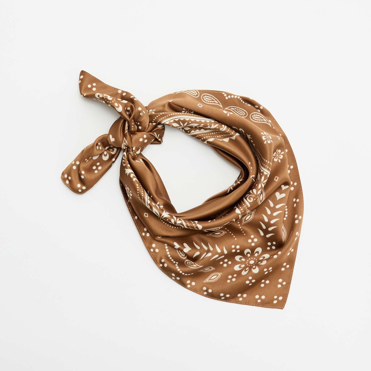 Patterned Scarf BROWN