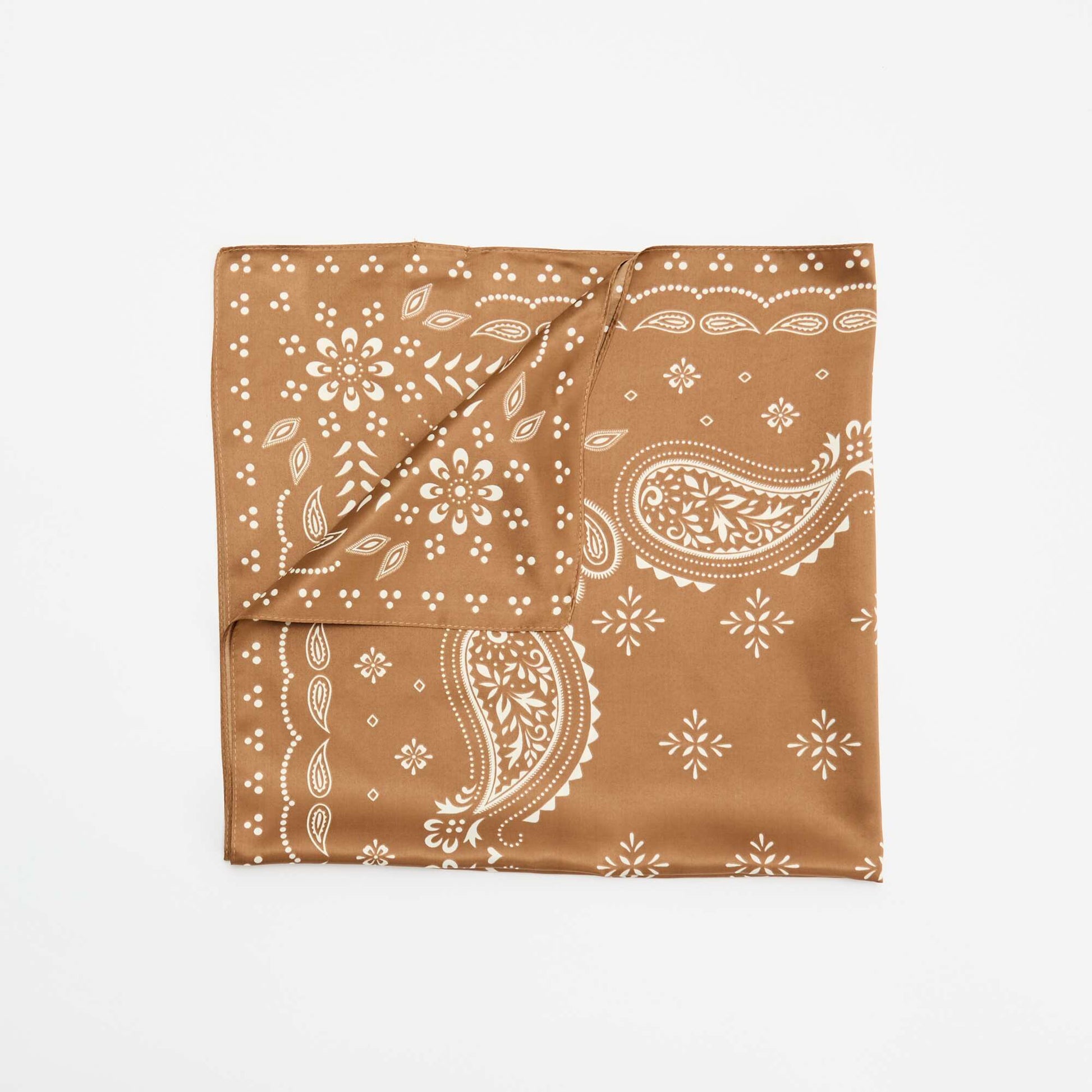 Patterned Scarf BROWN