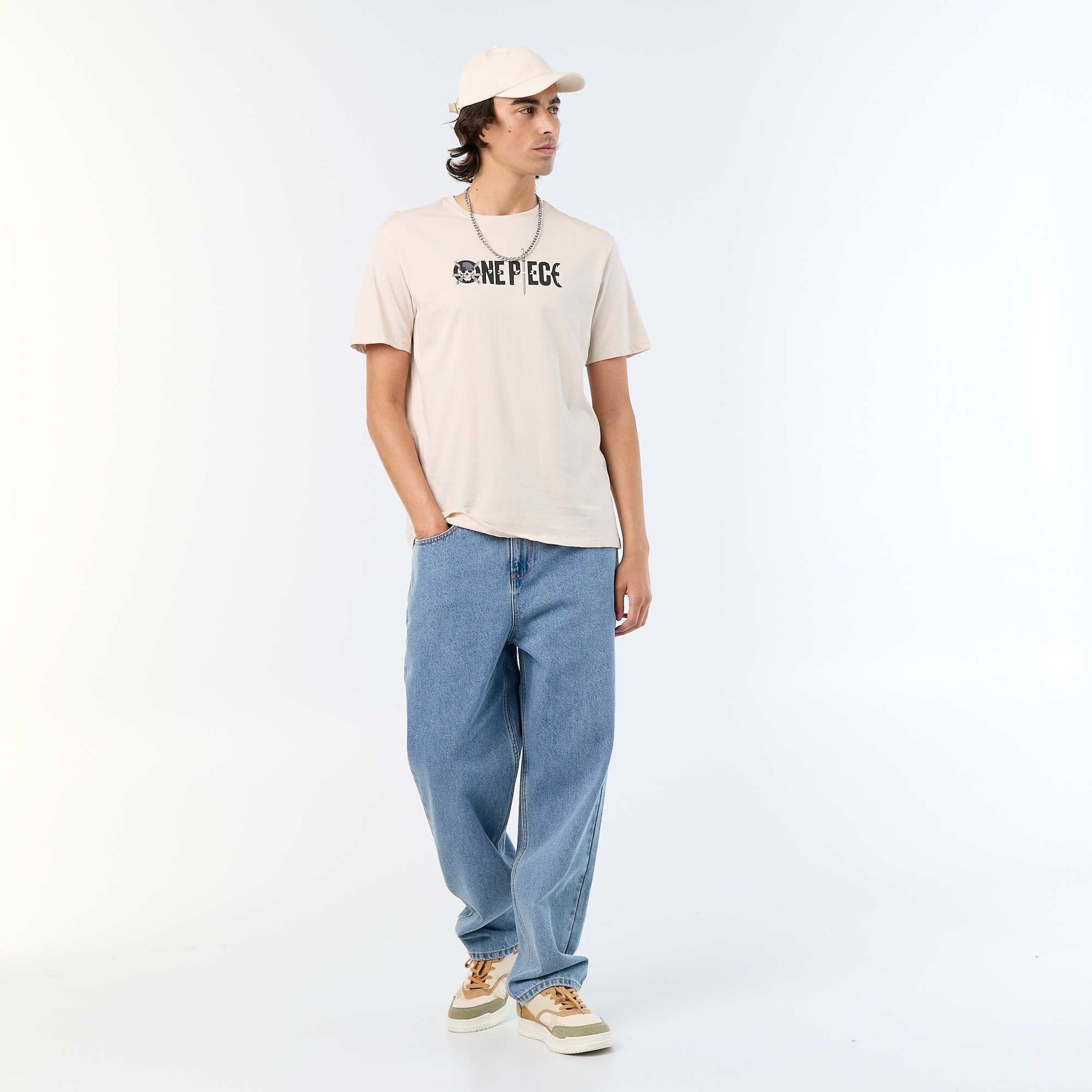 Short-Sleeved 'One Piece' T-Shirt GREY