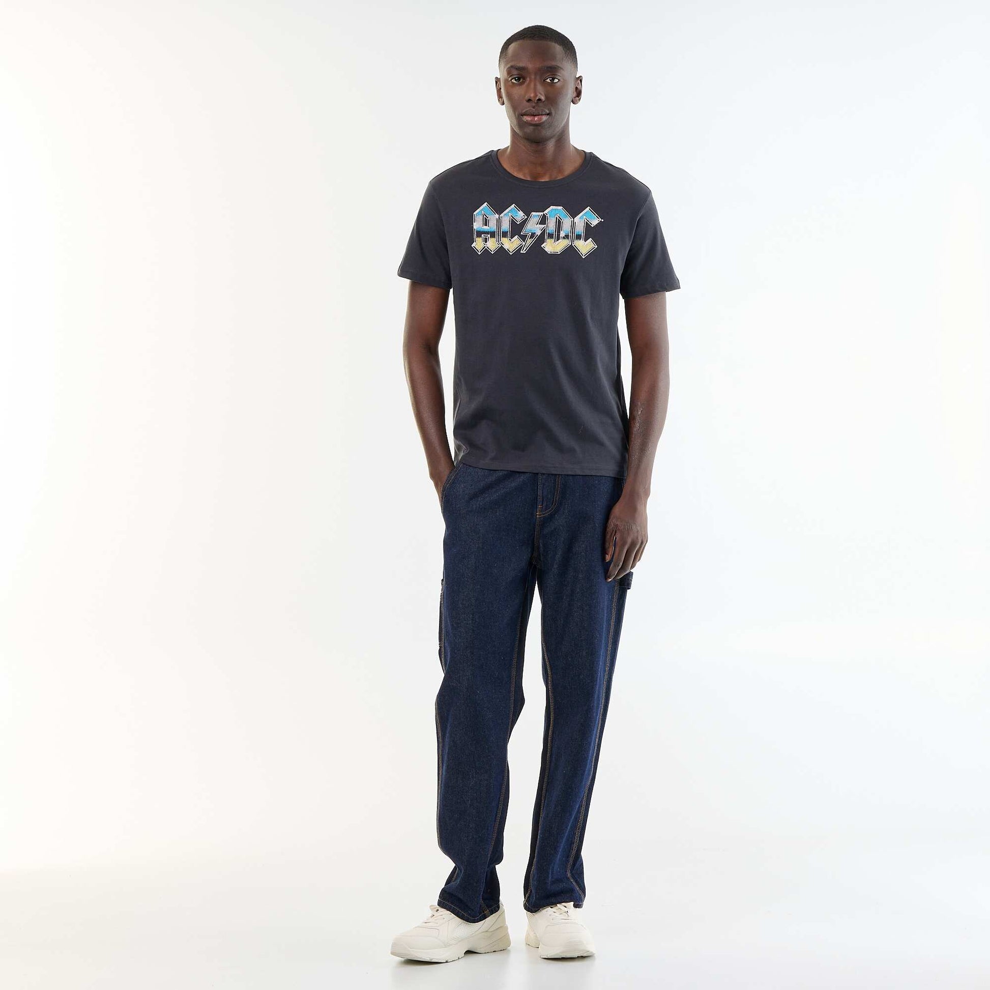 Short-sleeved 'AC DC' T-shirt BLACK