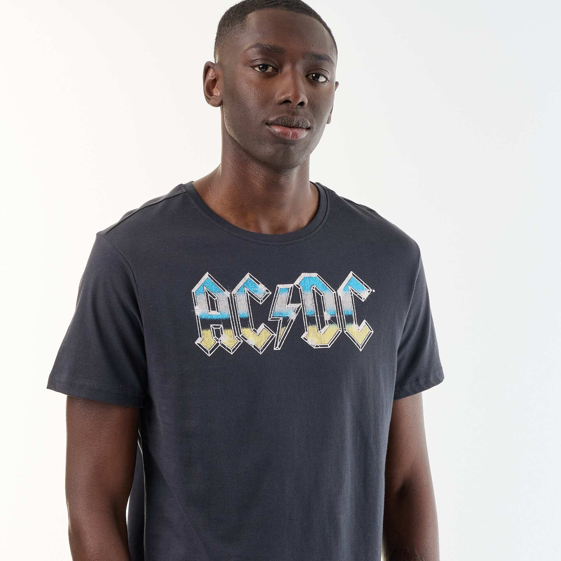 Short-sleeved 'AC DC' T-shirt BLACK